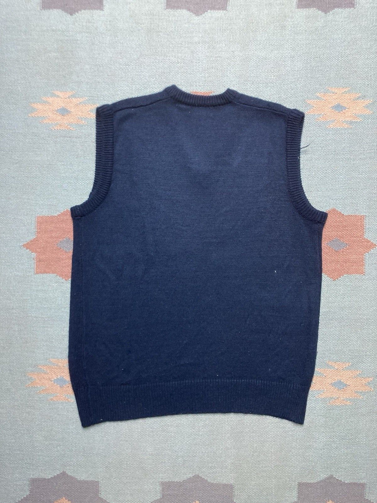Vintage 80s acrylic knit sweater vest arrow argyle golf soft mens XL Size US XL / EU 56 / 4 - 4 Thumbnail