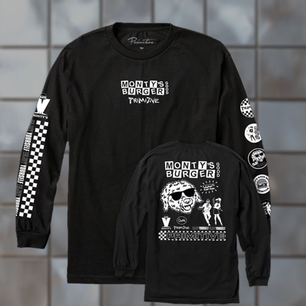 Primitive VINTAGE Primitive Skateboarding X Monty’s Good Burger Plant Based L/S Graphic T-Shirt 2XL Black Puff Print Boys Womens Mens Size US XXL / EU 58 / 5 - 1 Thumbnail