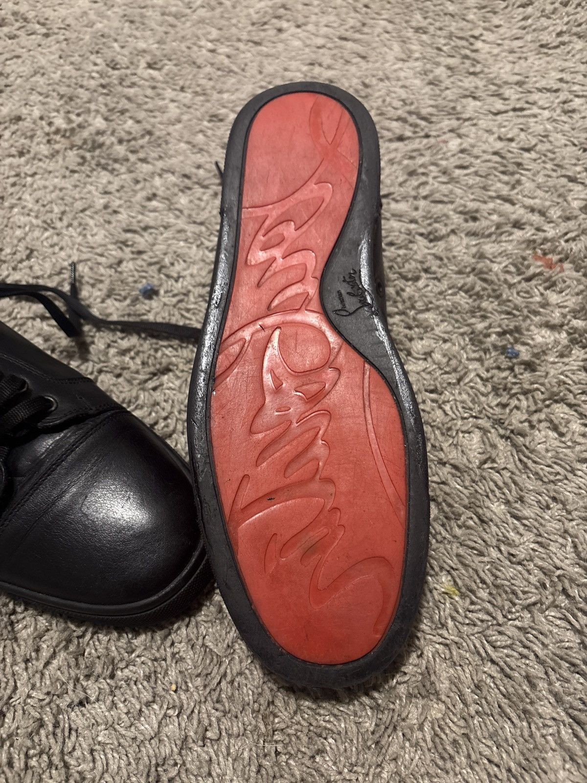 Christian Louboutin Christian Louboutin Louis Junior Flat Calf Black Sneakers Size US 8 / EU 41 - 2 Thumbnail