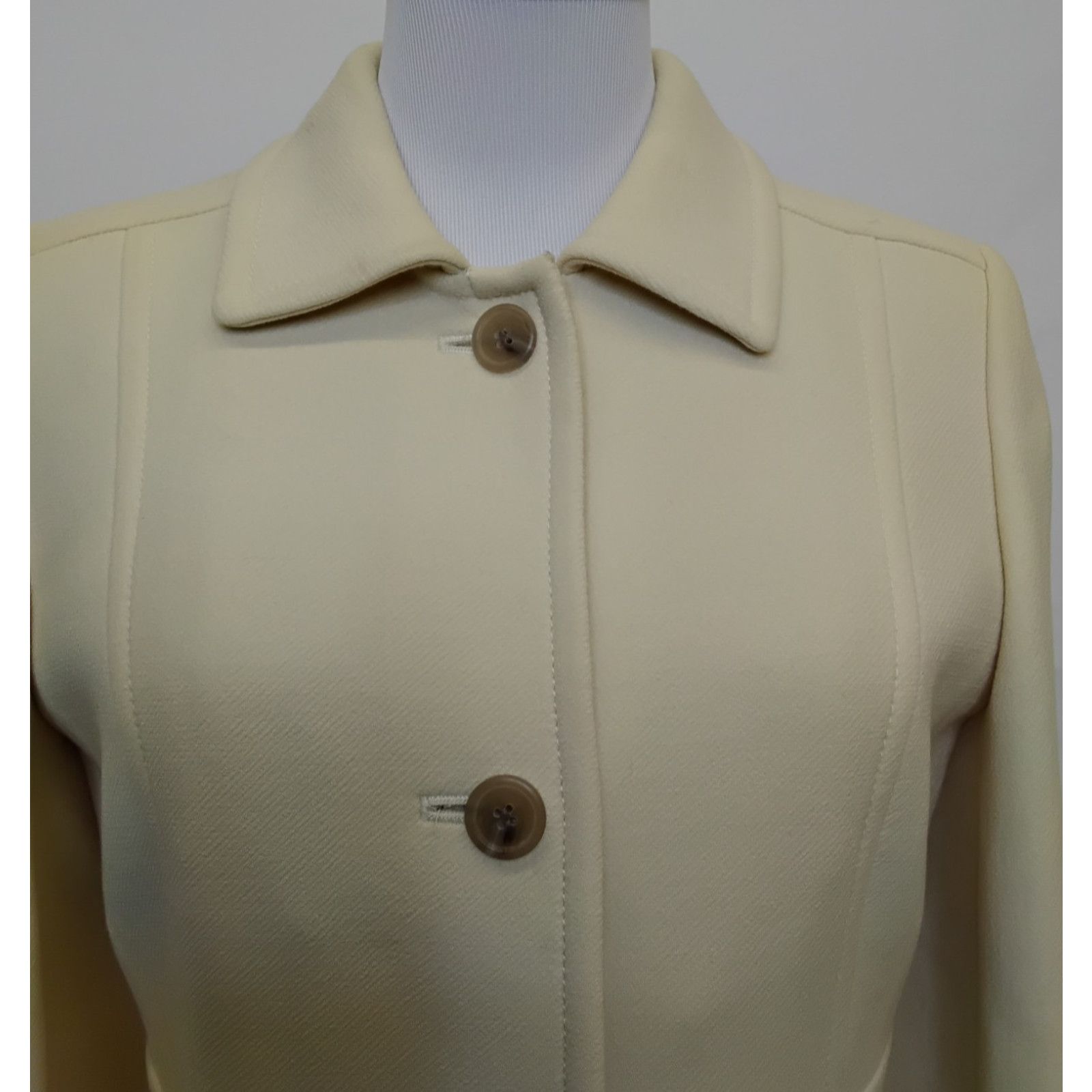 J.Crew J. Crew Wool Blend Pea Coat Women's 8 Cream Thinsulate 2007 Size M / US 6-8 / IT 42-44 - 5 Thumbnail