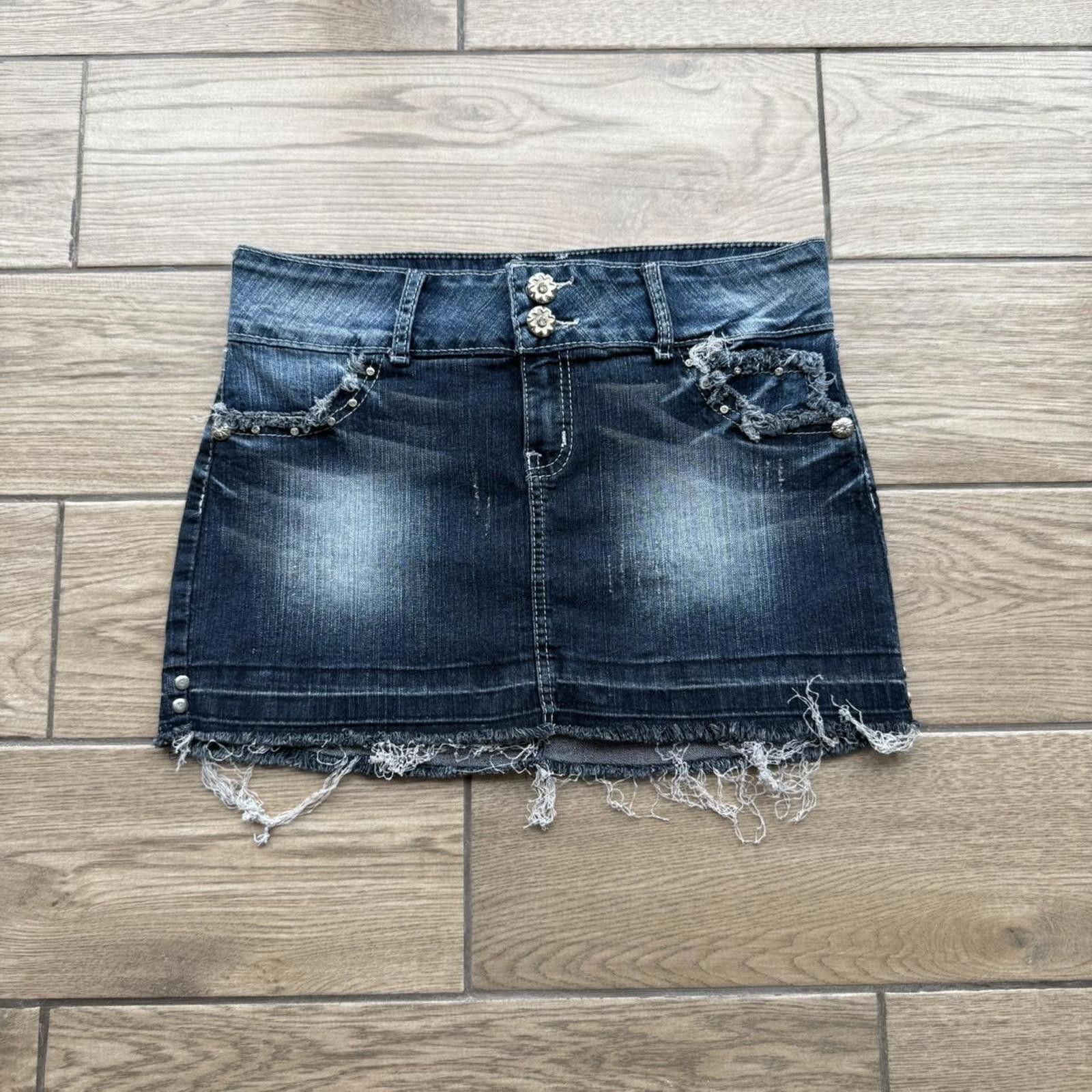 Other Y2K Mini Denim Skirt Angelis Jeans Rhinestones 00s Skirt | Grailed