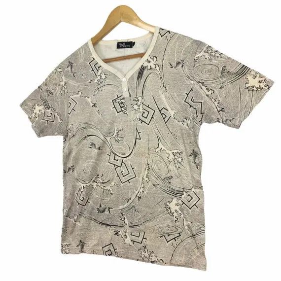 Vintage Vtg PAGONG KYOTO JAPAN Turtle All Over Print Tee Shirt Size US L / EU 52-54 / 3 - 4 Thumbnail