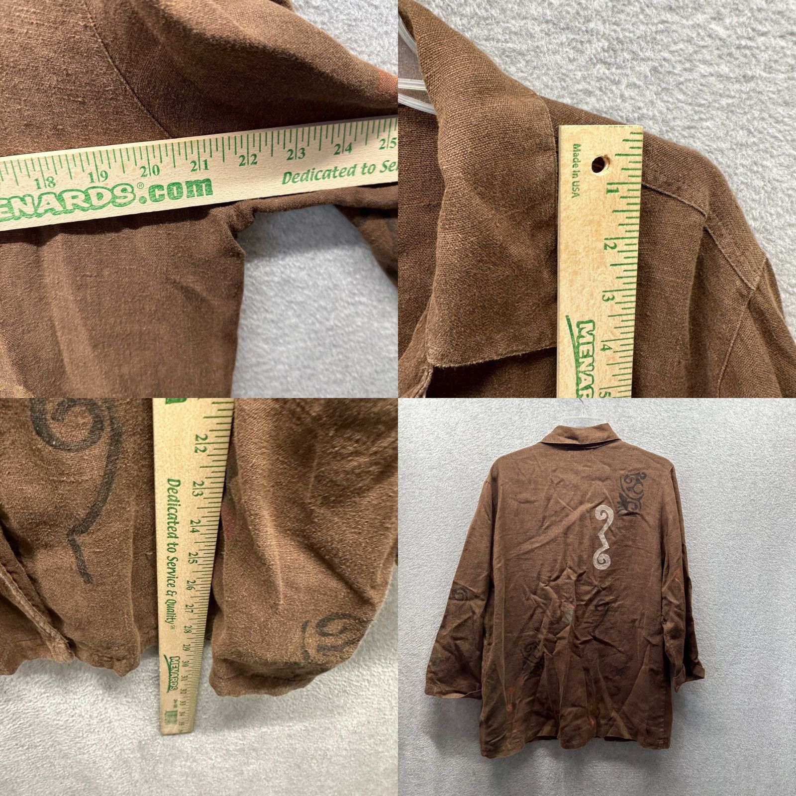 J. Jill J Jill Linen Jacket Womens Medium Brown Cardigan Coat Size M / US 6-8 / IT 42-44 - 8 Thumbnail