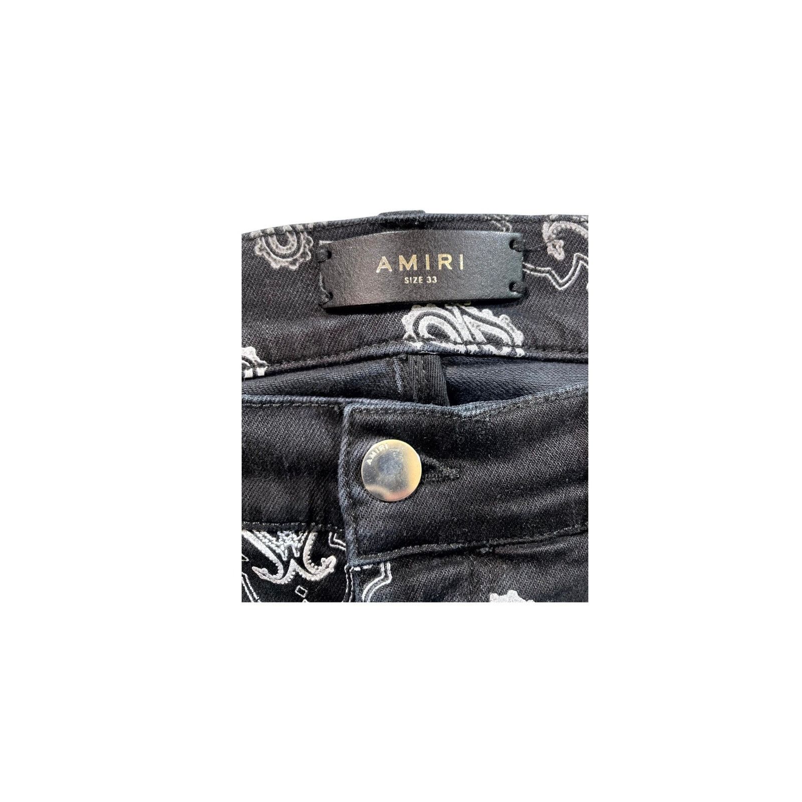 Amiri Amiri "Bandana Flocked" Black Wash Jeans Size US 33 - 4 Thumbnail