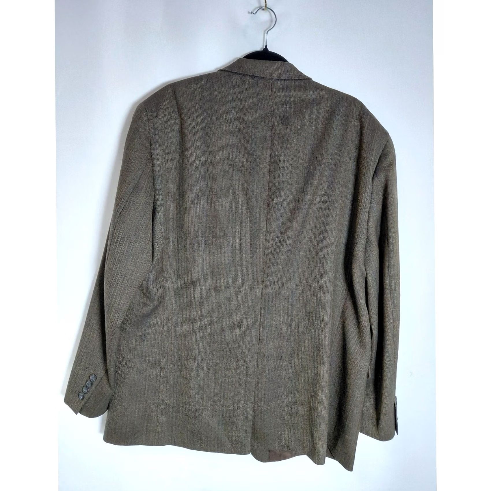 Izod IZOD Brown Solid 100% Wool Blazer Men Size 46R Long Sleeve Business Formal Size US XXL / EU 58 / 5 - 2 Thumbnail