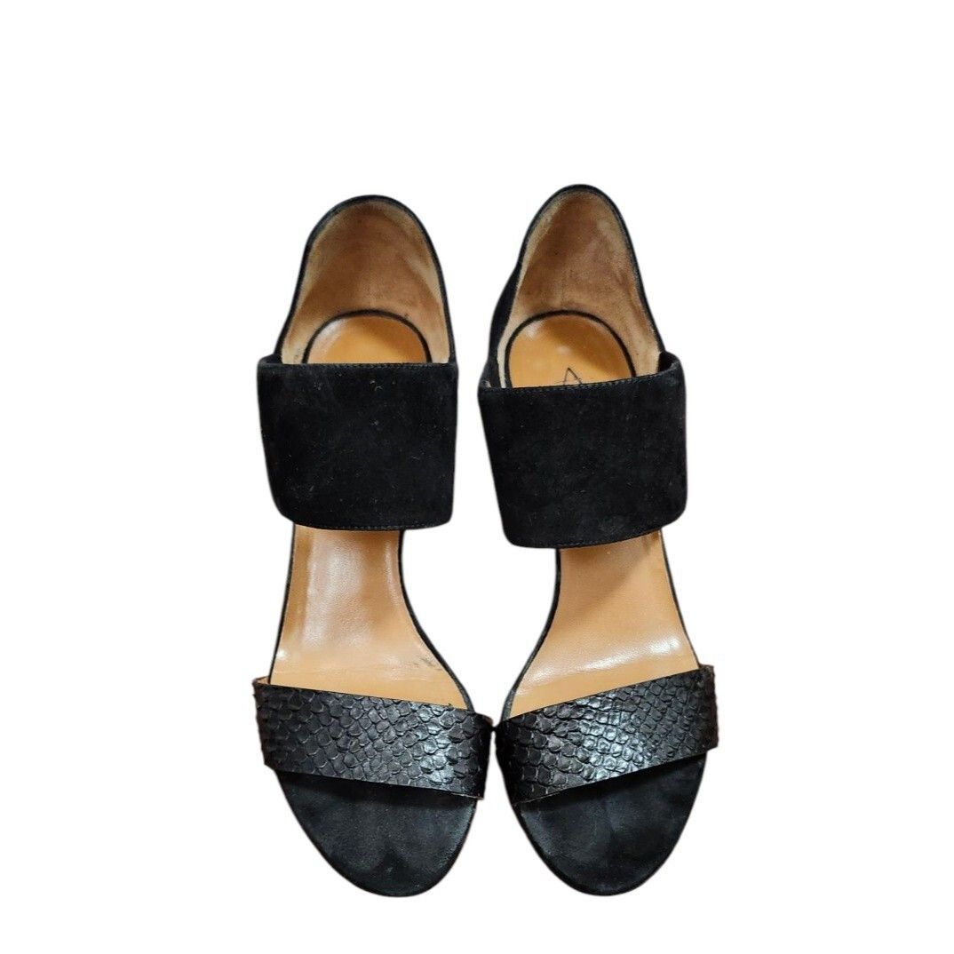 Aquatalia Aquatalia Suzanne Sneak print and Suede Black open toe shoes Size US 6.5 / IT 36.5 - 3 Thumbnail