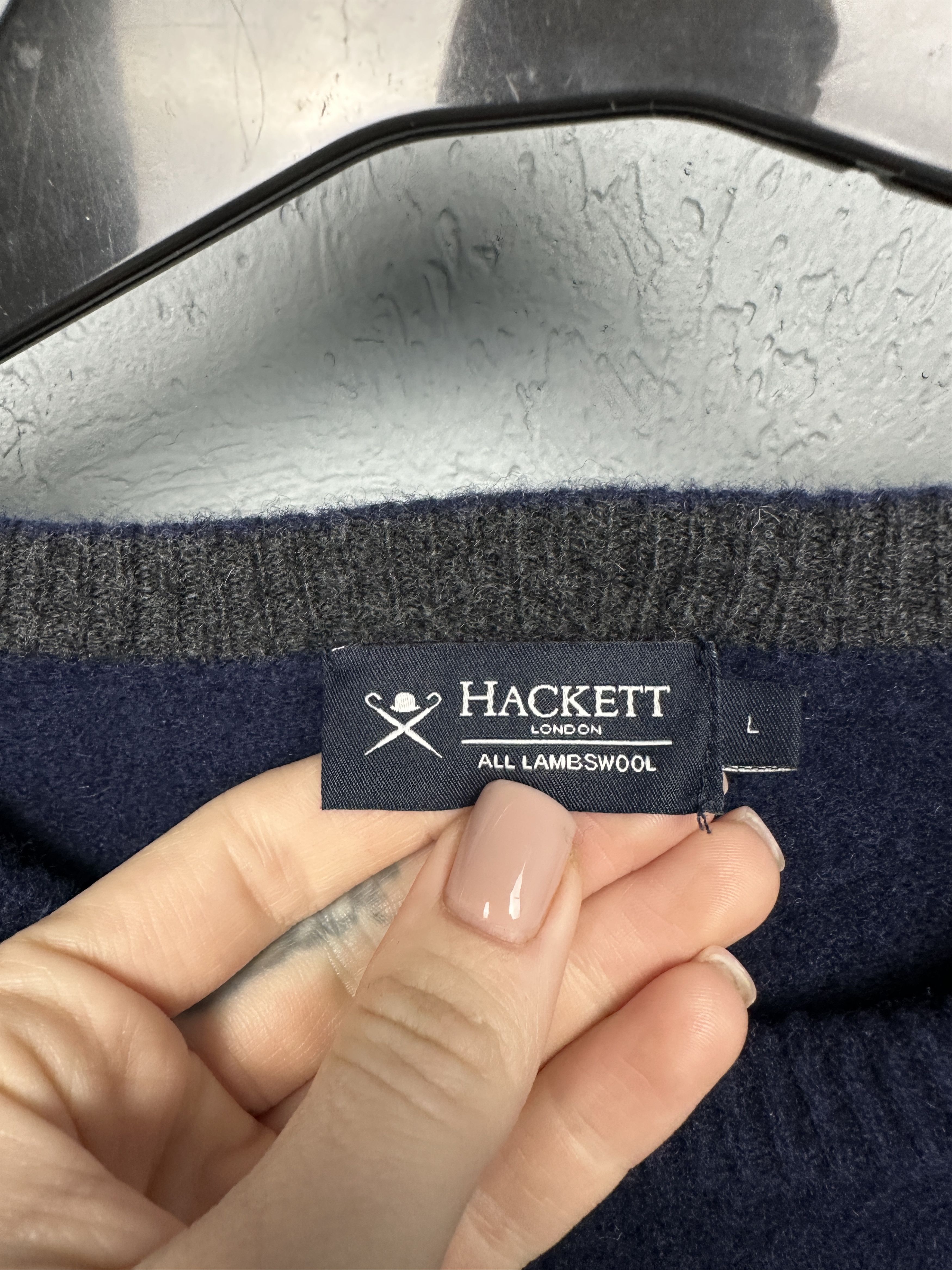 Hackett Hackett London Mens Wool Knit Crew Neck Sweater Size L Size US L / EU 52-54 / 3 - 3 Thumbnail