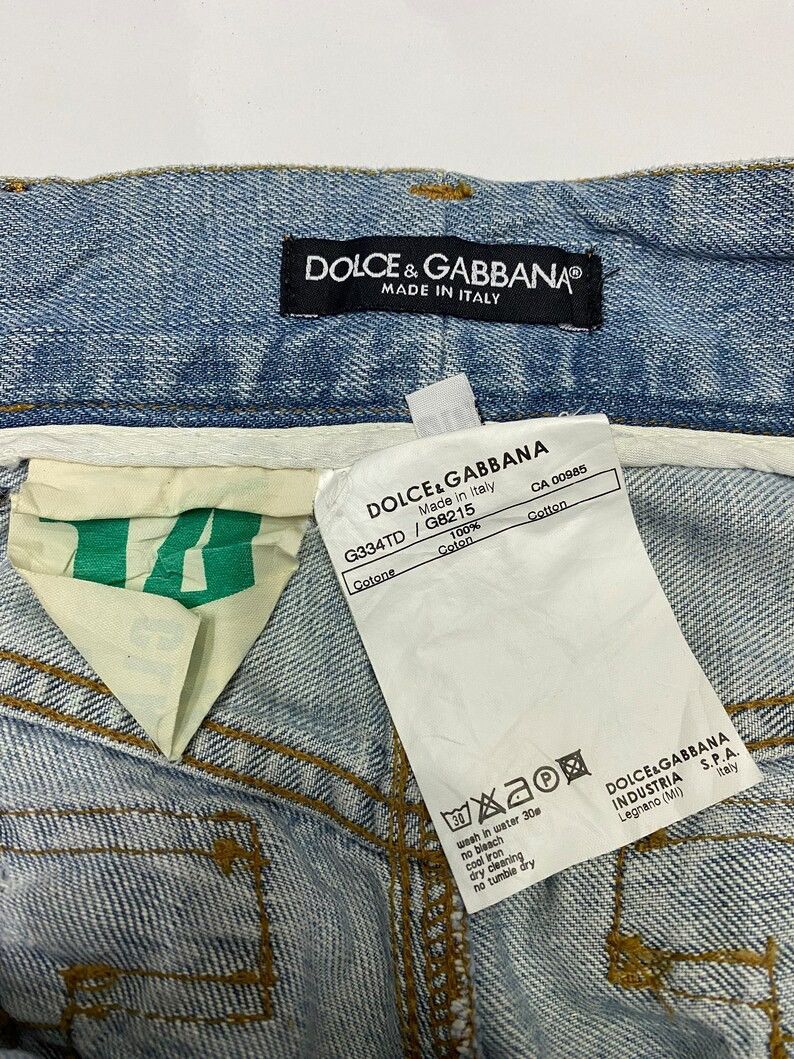 Dolce & Gabbana × Vintage Dolce & Gabbana Zipper Pocket Distressed Denim Jeans Size US 33 - 7 Thumbnail