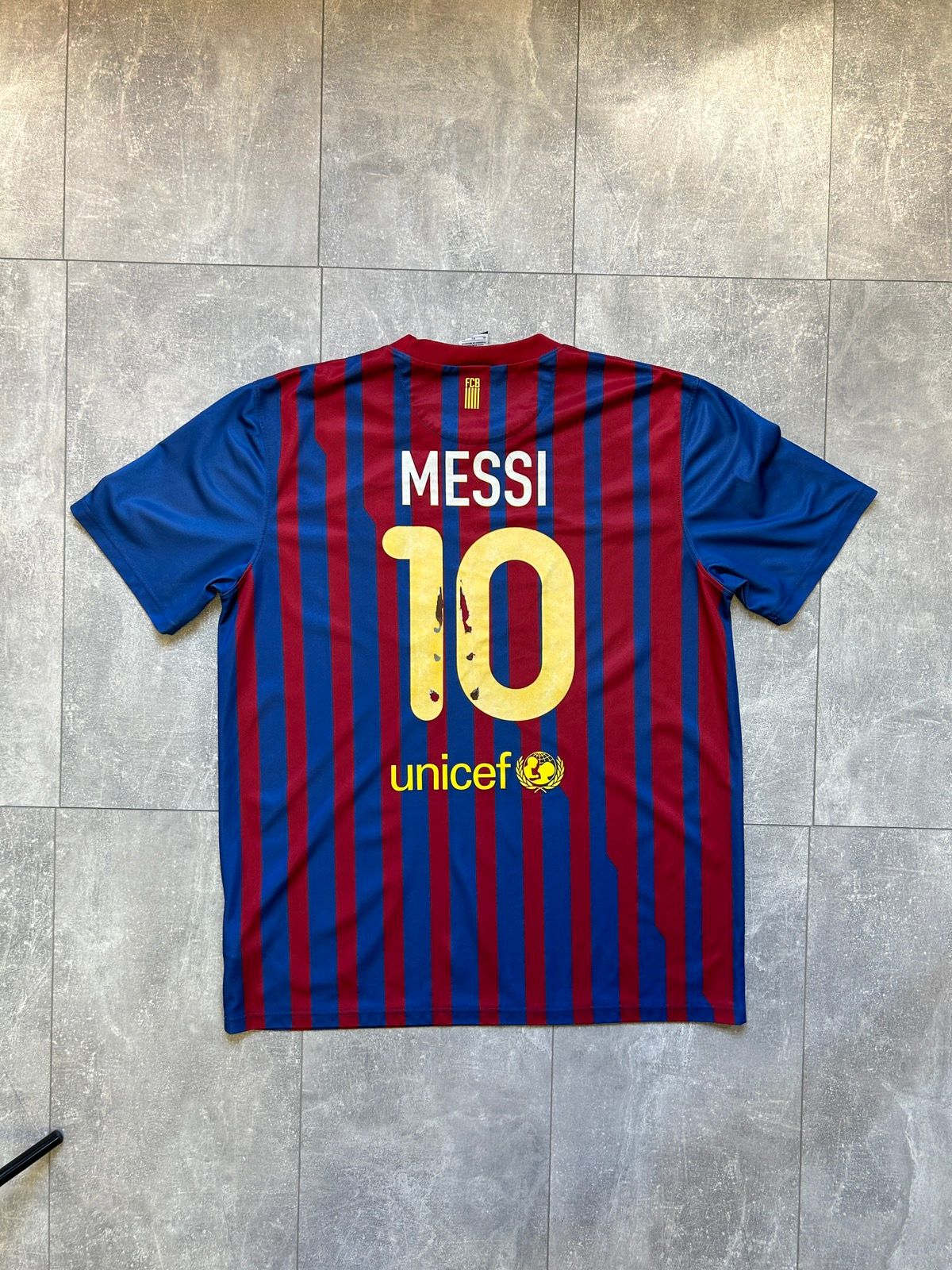 Pre-owned F C Barcelona X Soccer Jersey Mens Vintage Nike Fc Barcelona Messi 10 Jersey T-shirt Tee In Red/navy