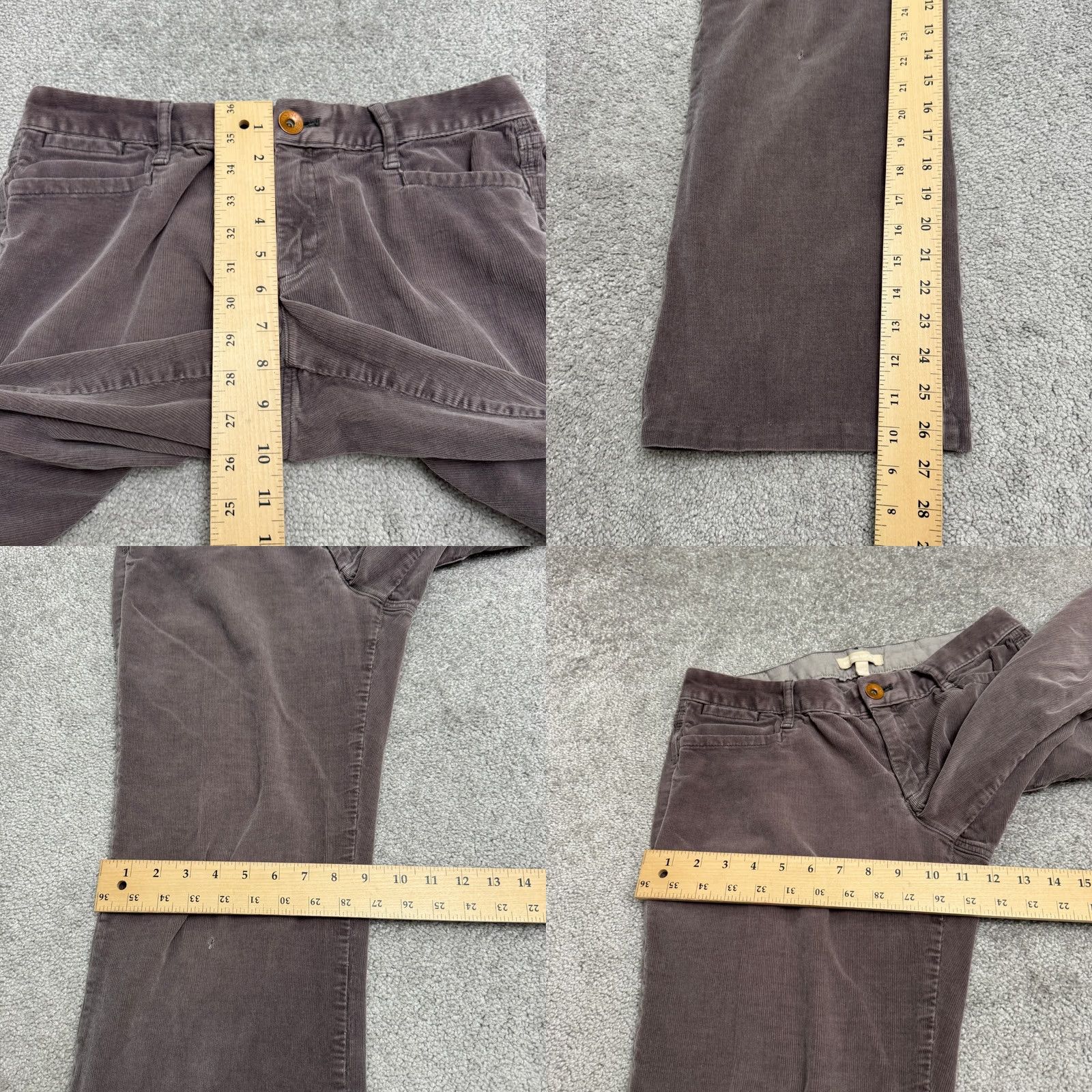 Banana Republic Banana Republic Corduroy Straight Cropped Pants Womens Petite Purple Mid Rise 26 Size 27" / US 4 / IT 40 - 9 Thumbnail
