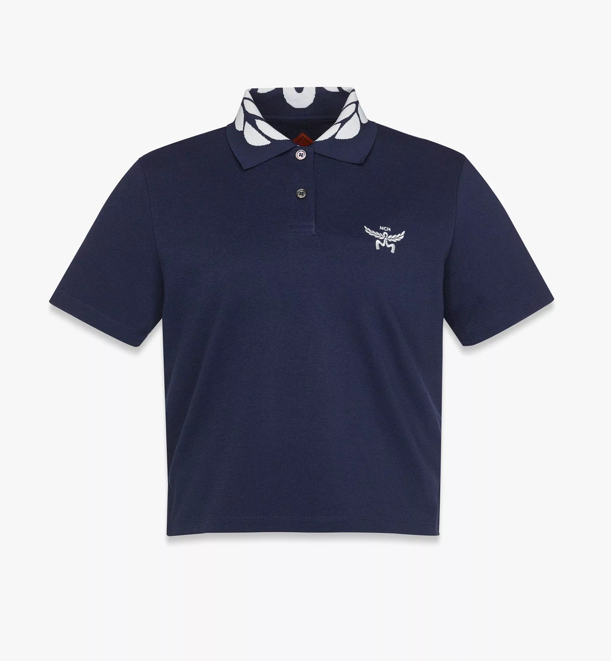 MCM o1mt1gz0126 Laurel Piqué Polo Shirt in Blue Size S / US 4 / IT 40 - 1 Thumbnail