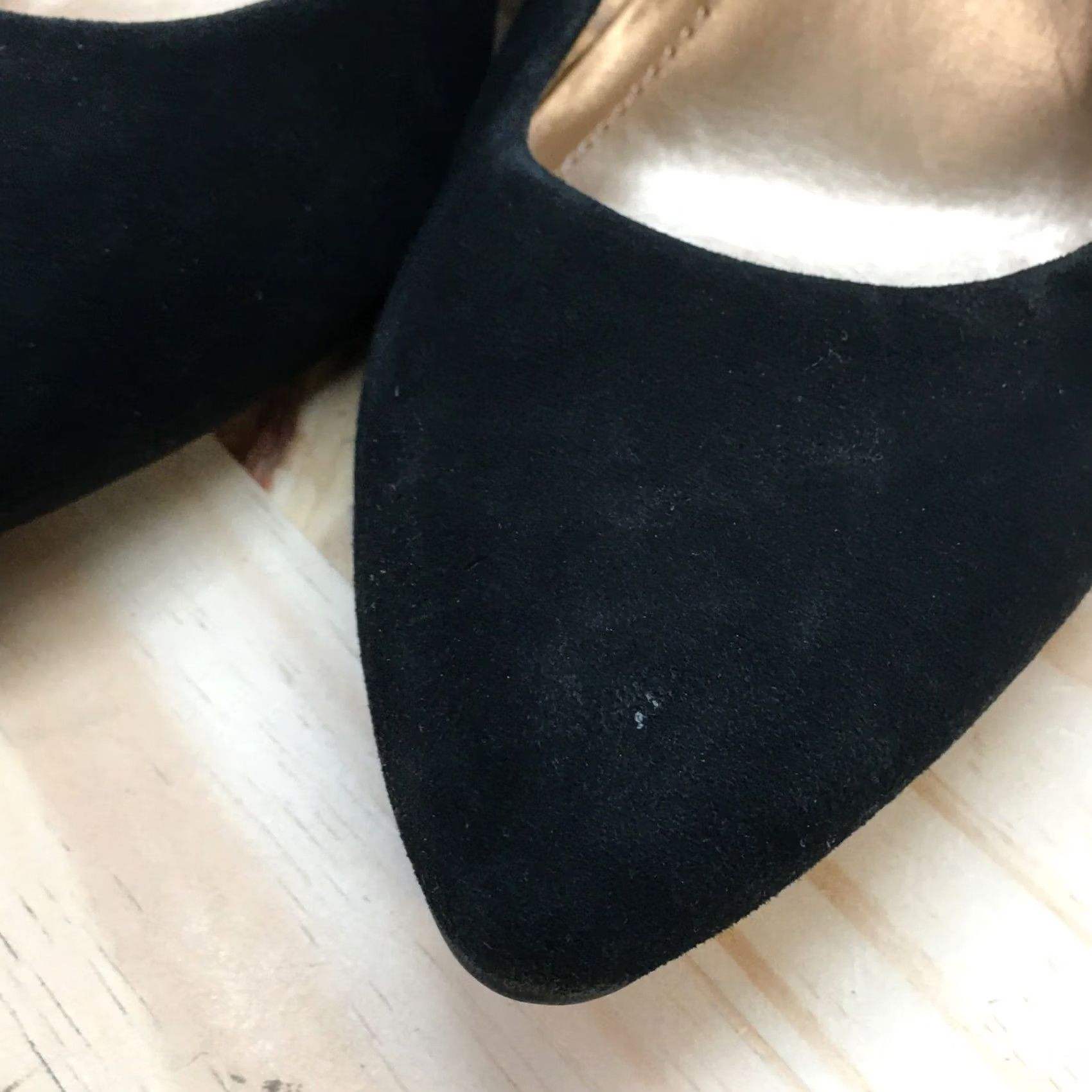 BCBGeneration BCBGeneration Heels Womens 8.5 Studded Slip On Wedge Pumps Black Suede Size US 9 / IT 39 - 4 Thumbnail