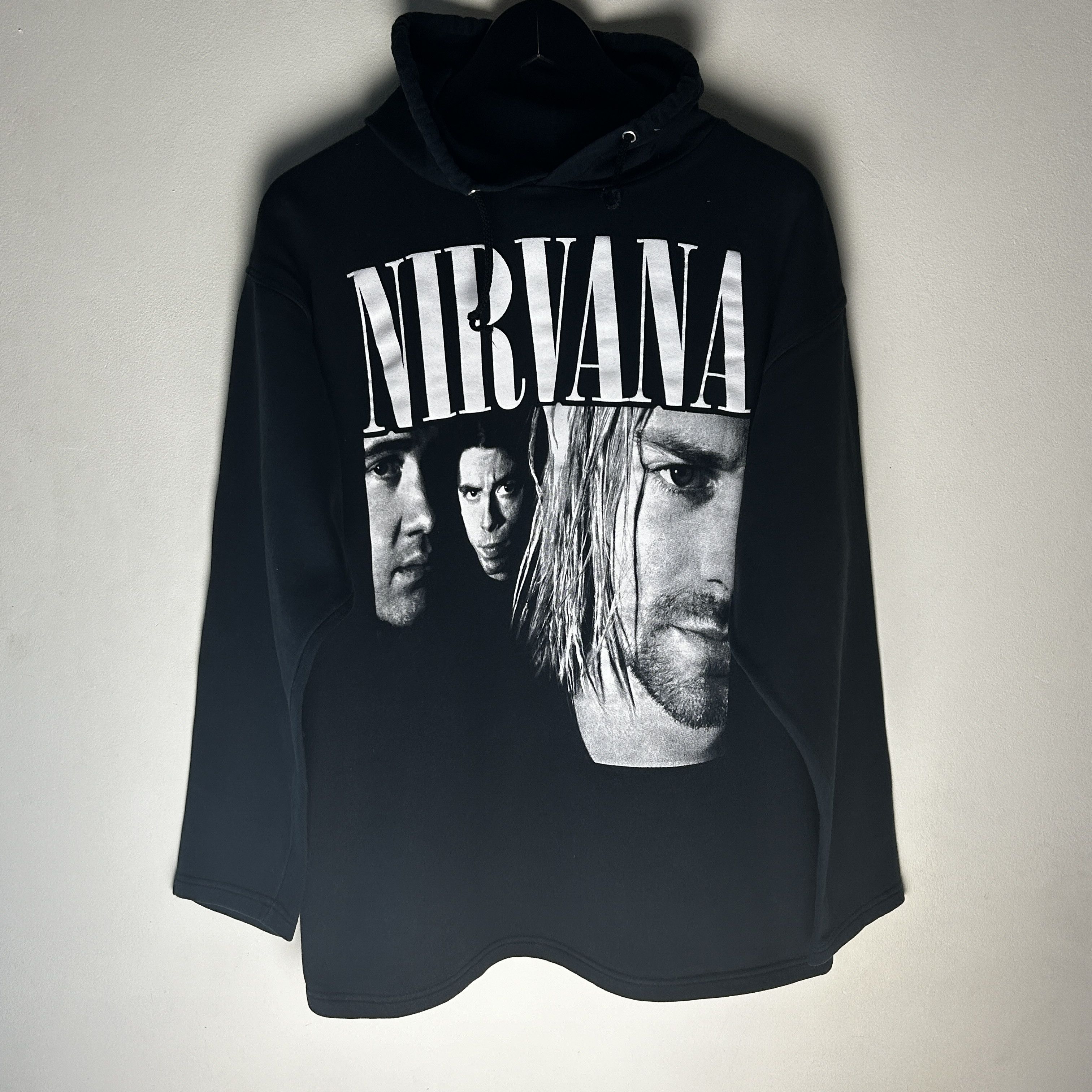 image of Band Tees x Nirvana Vintage Nirvana 90's Band Hoodie in Black, Men's (Size XL)