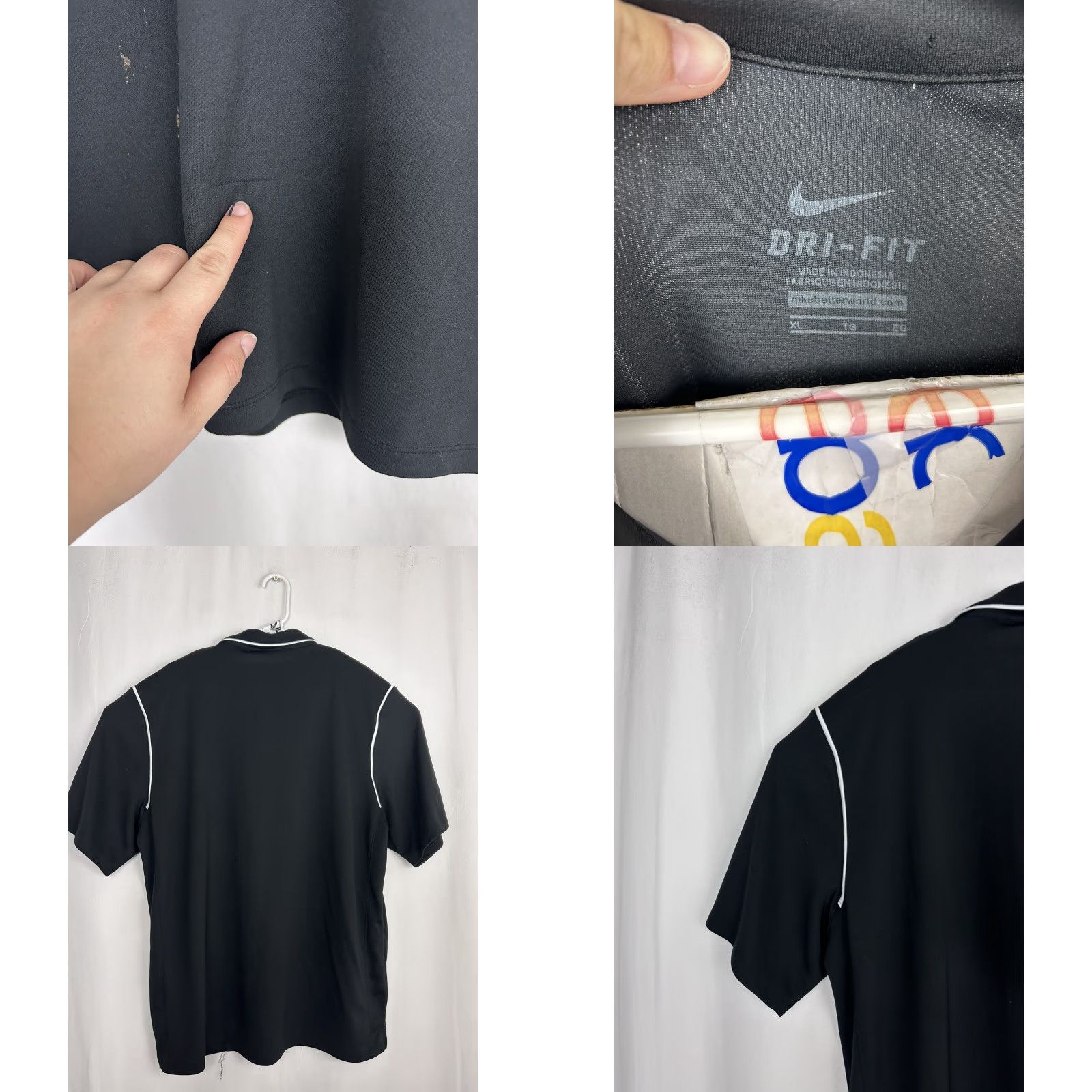 Nike Nike Dri Fit Mens XL Black White Active Golf Lightweight Polo Shirt Size US XL / EU 56 / 4 - 8 Thumbnail