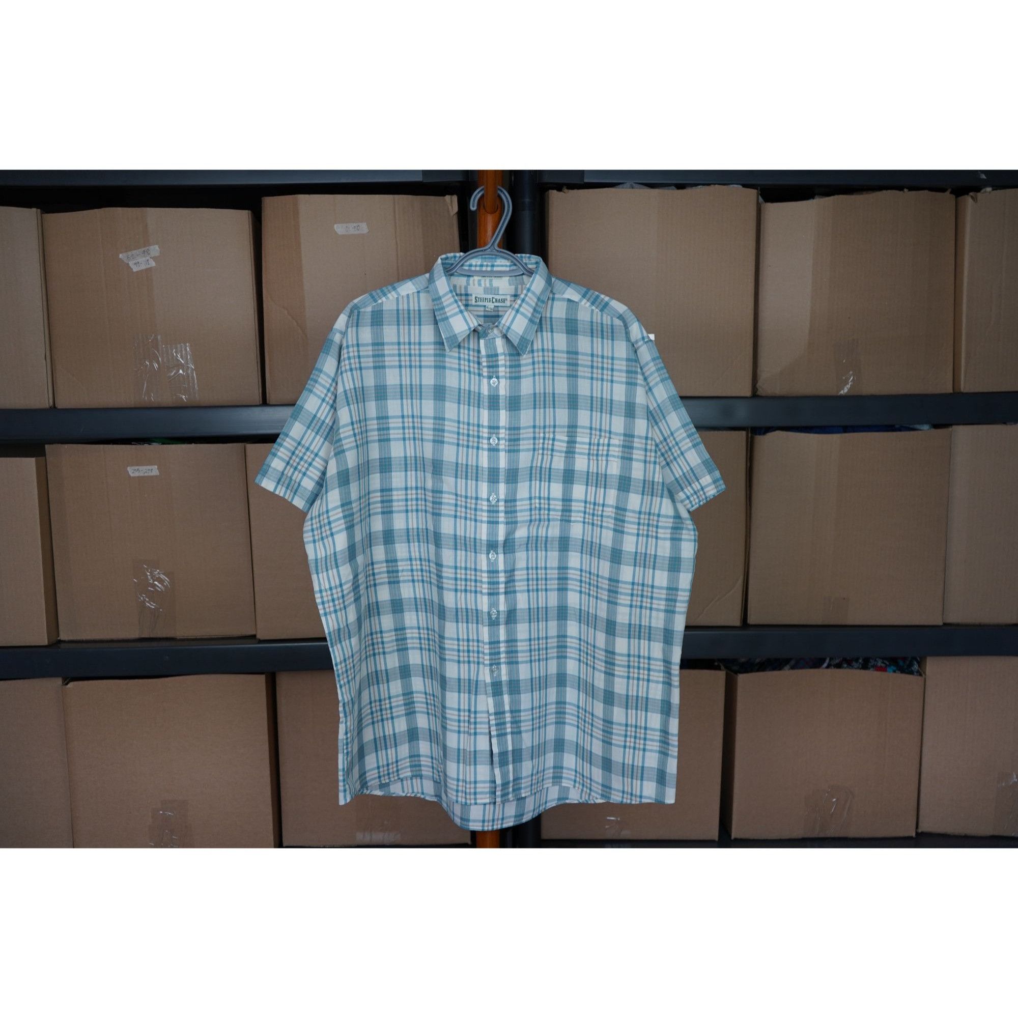 Vintage 90s Steeple Chase Plaid Men's XXL Short Sleeve Shirt #362 Size US XXL / EU 58 / 5 - 1 Thumbnail