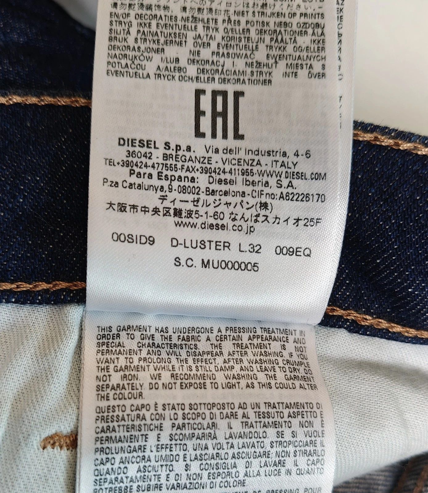 Diesel Diesel D-LUSTER L.32 MENS JEANS T/9563 Size US 32 / EU 48 - 8 Thumbnail