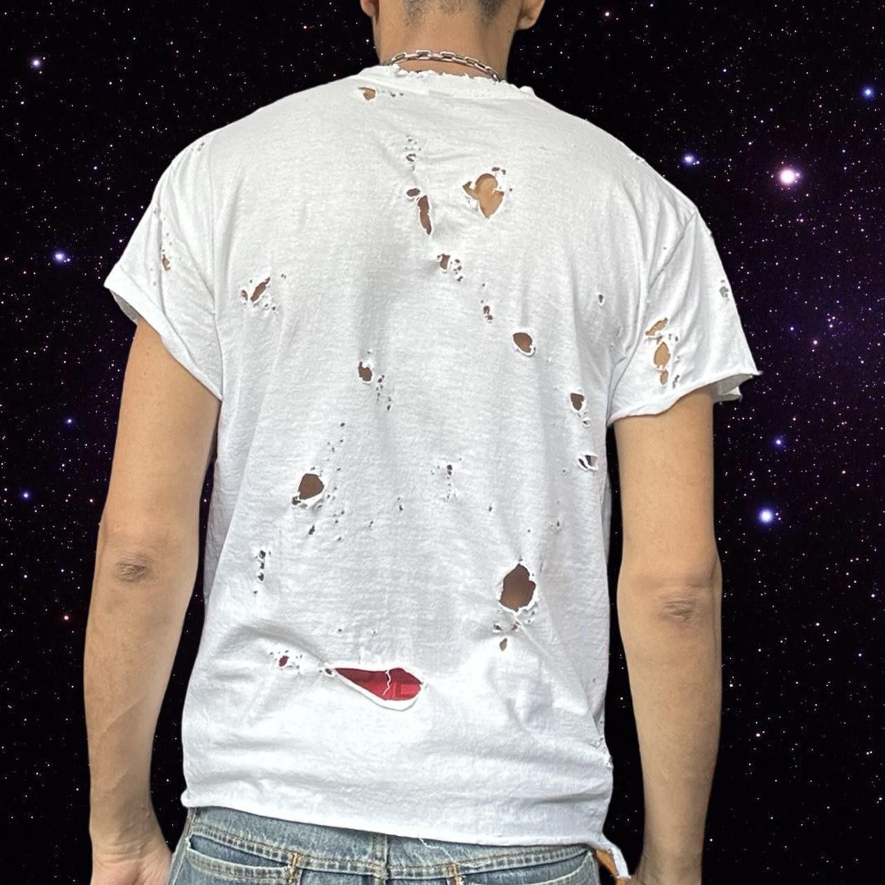 Gildan ASTROBOI* x Gildan White Ripped Grunge T-shirt - Large Size US L / EU 52-54 / 3 - 4 Thumbnail
