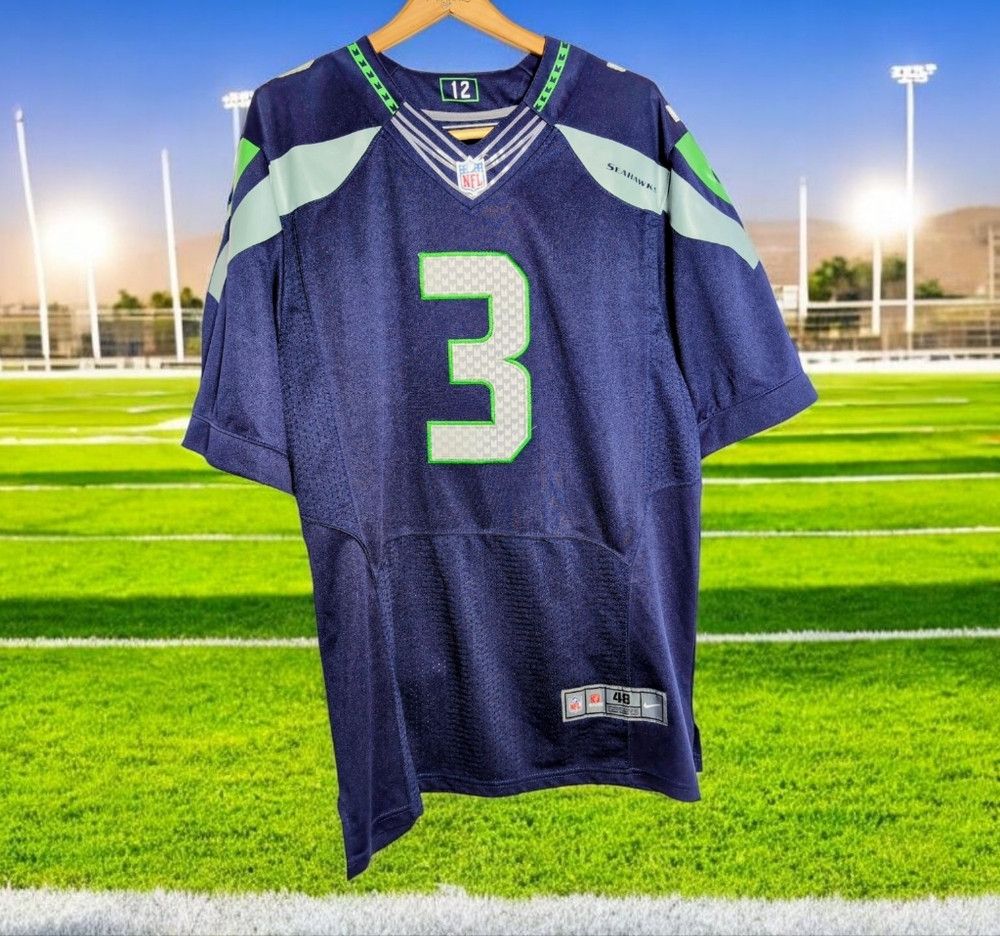 NFL NFL Seattle Seahawks #3 sz 48 Nike Football Jersey Russell Size US XL / EU 56 / 4 - 1 Thumbnail