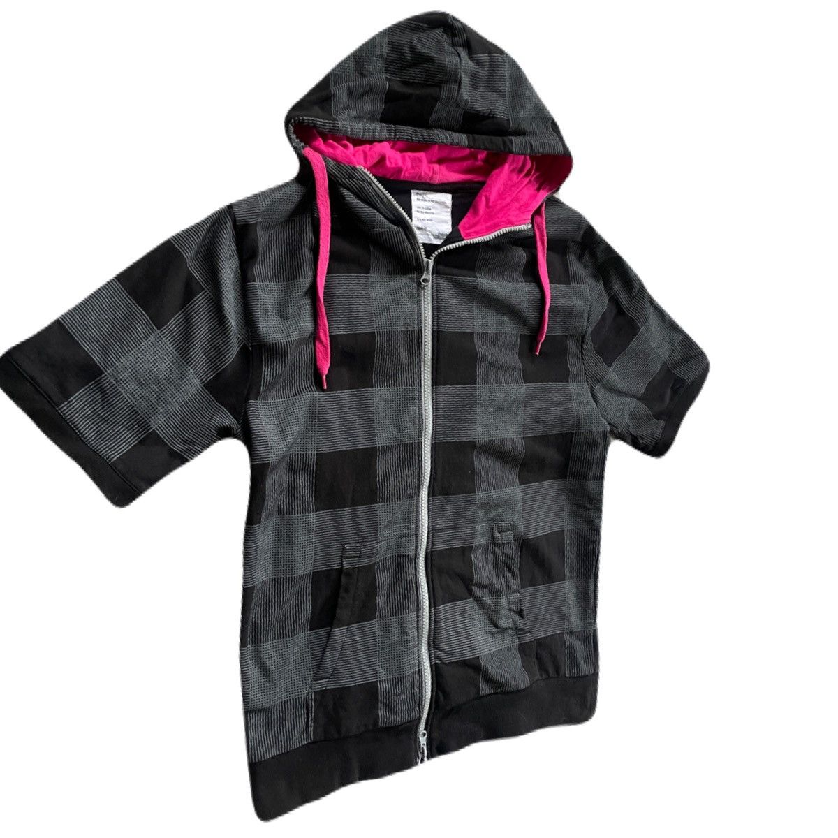 If Six Was Nine 2000s Japanese archive Vkei Gyaruo Check Short Sleeve Hoodie Size US S / EU 44-46 / 1 - 3 Thumbnail
