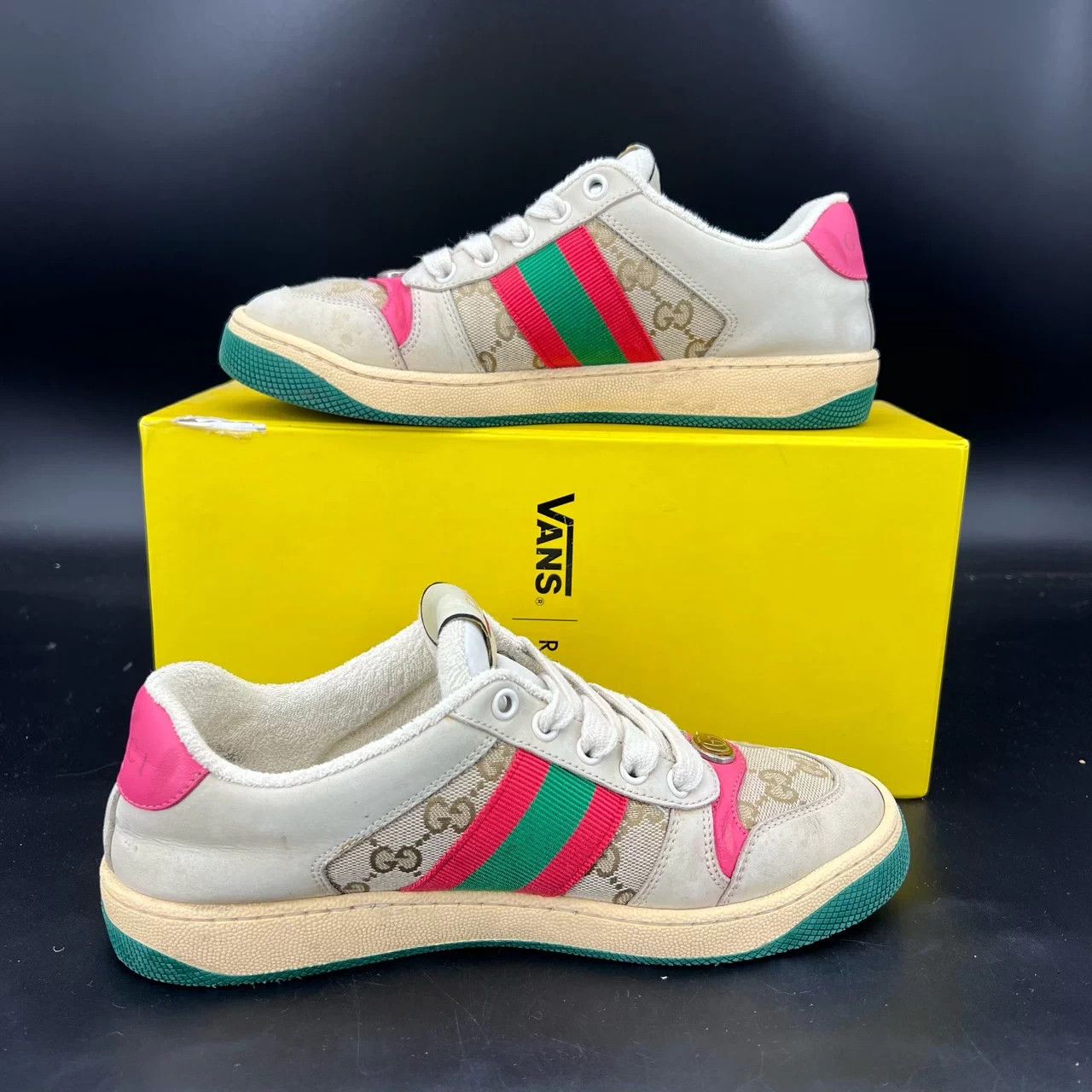 Gucci Gucci Rhyton Pink Distressed Sneakers 37 Size US 7 / IT 37 - 2 Thumbnail