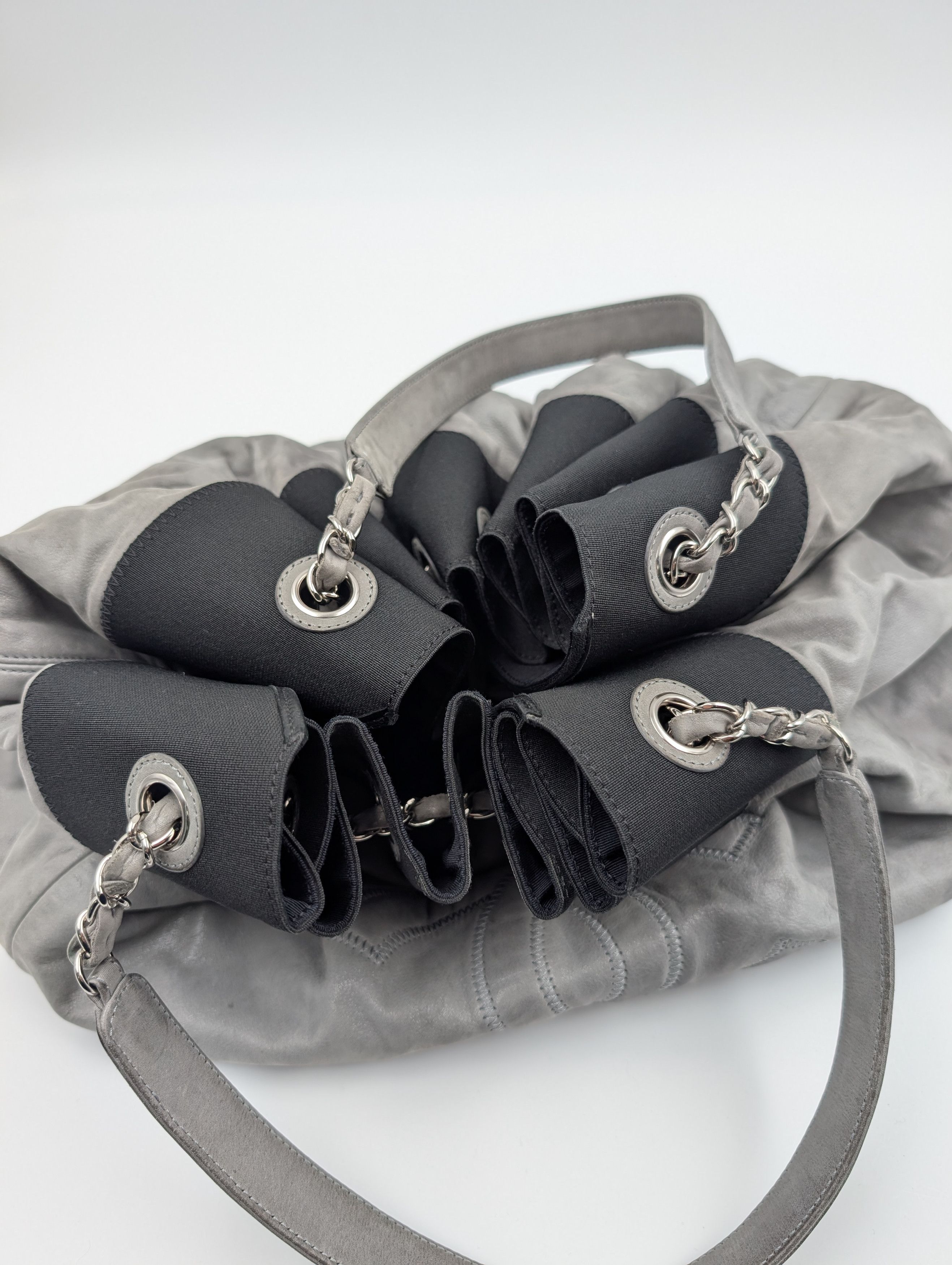 Chanel Chanel Grey Stretch Spirit XL Hobo Bag Size ONE SIZE - 3 Thumbnail