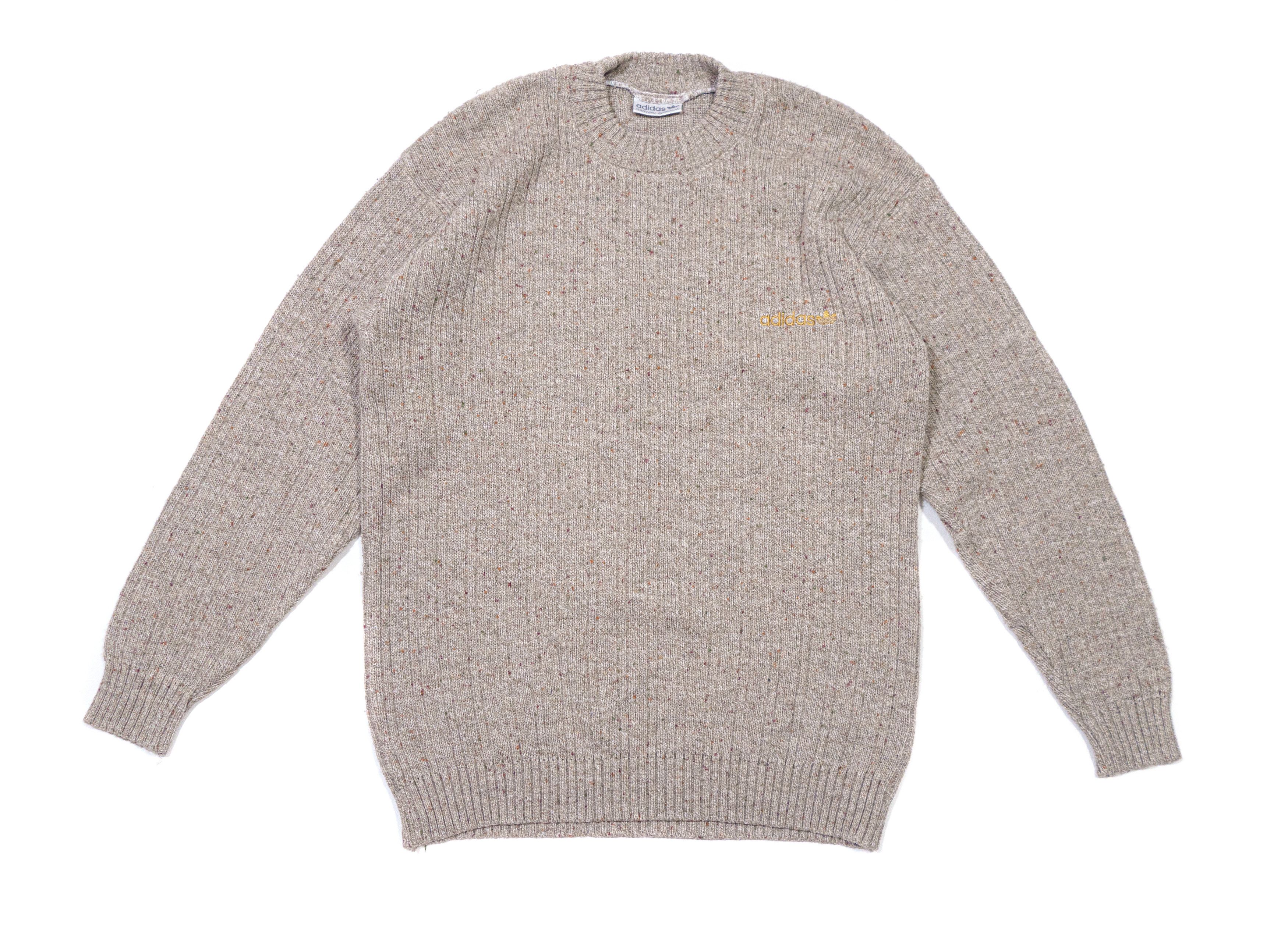 Adidas 90S Logo Melange Wool Knit Size US L / EU 52-54 / 3 - 1 Thumbnail