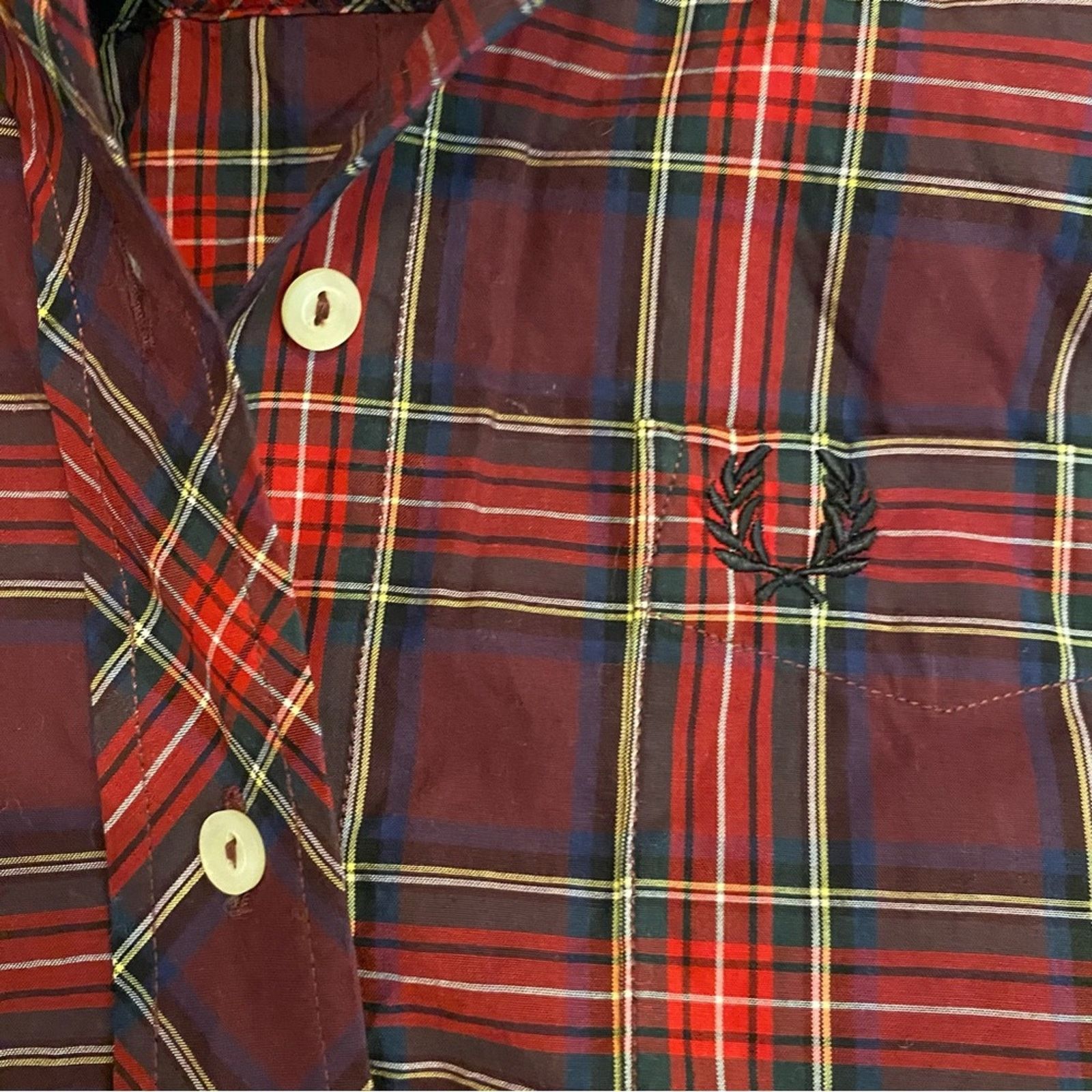 Fred Perry Fred Perry Reissues Womens Button Down Tartan Shirt RED 6/8 Size M / US 6-8 / IT 42-44 - 5 Thumbnail
