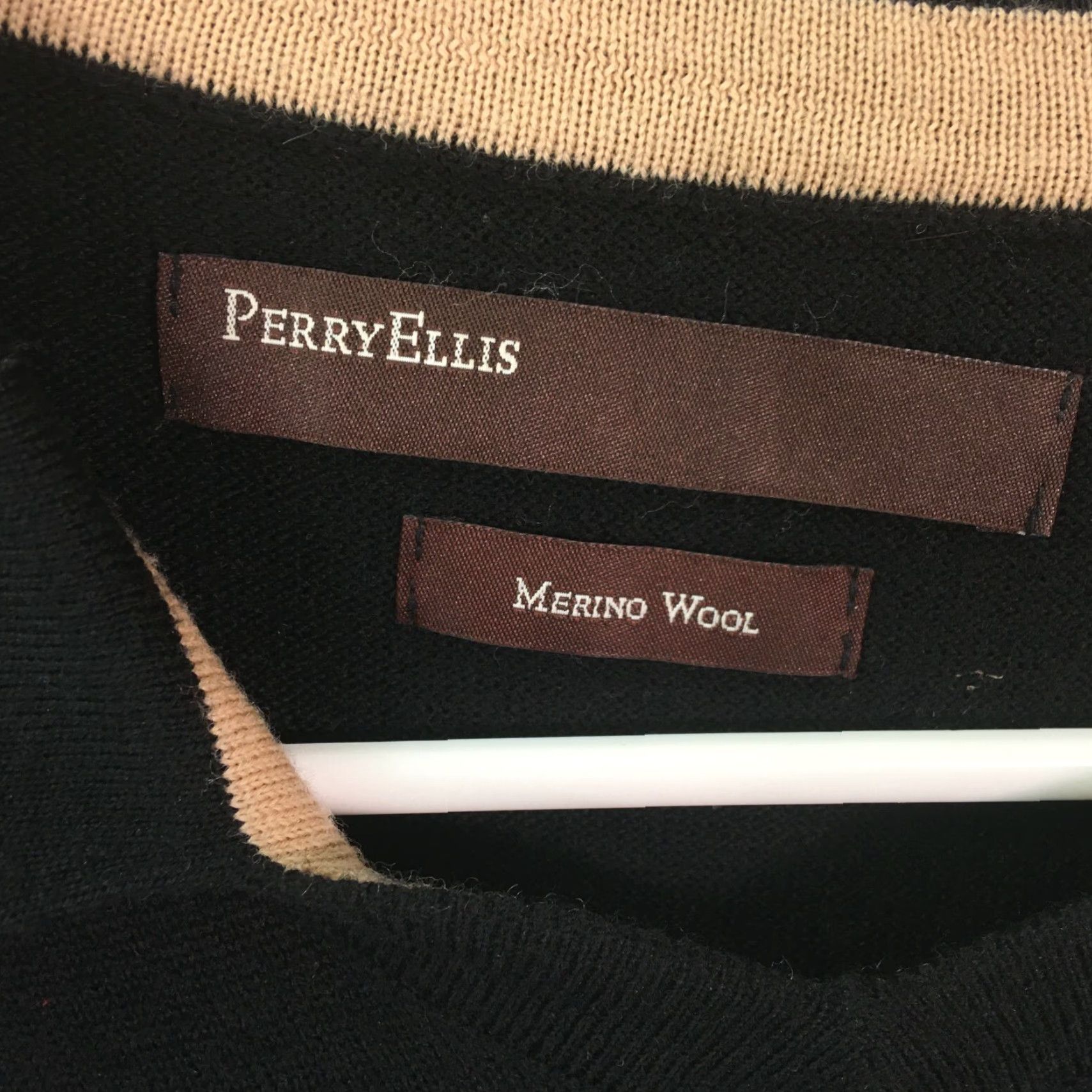 Perry Ellis Perry Ellis Mens Striped Collared Long Sleeves Black Pullover Sweater XL Men Size XL Black Striped Collared Pullover Sweater Perry Ellis Mens Size US XL / EU 56 / 4 - 4 Thumbnail