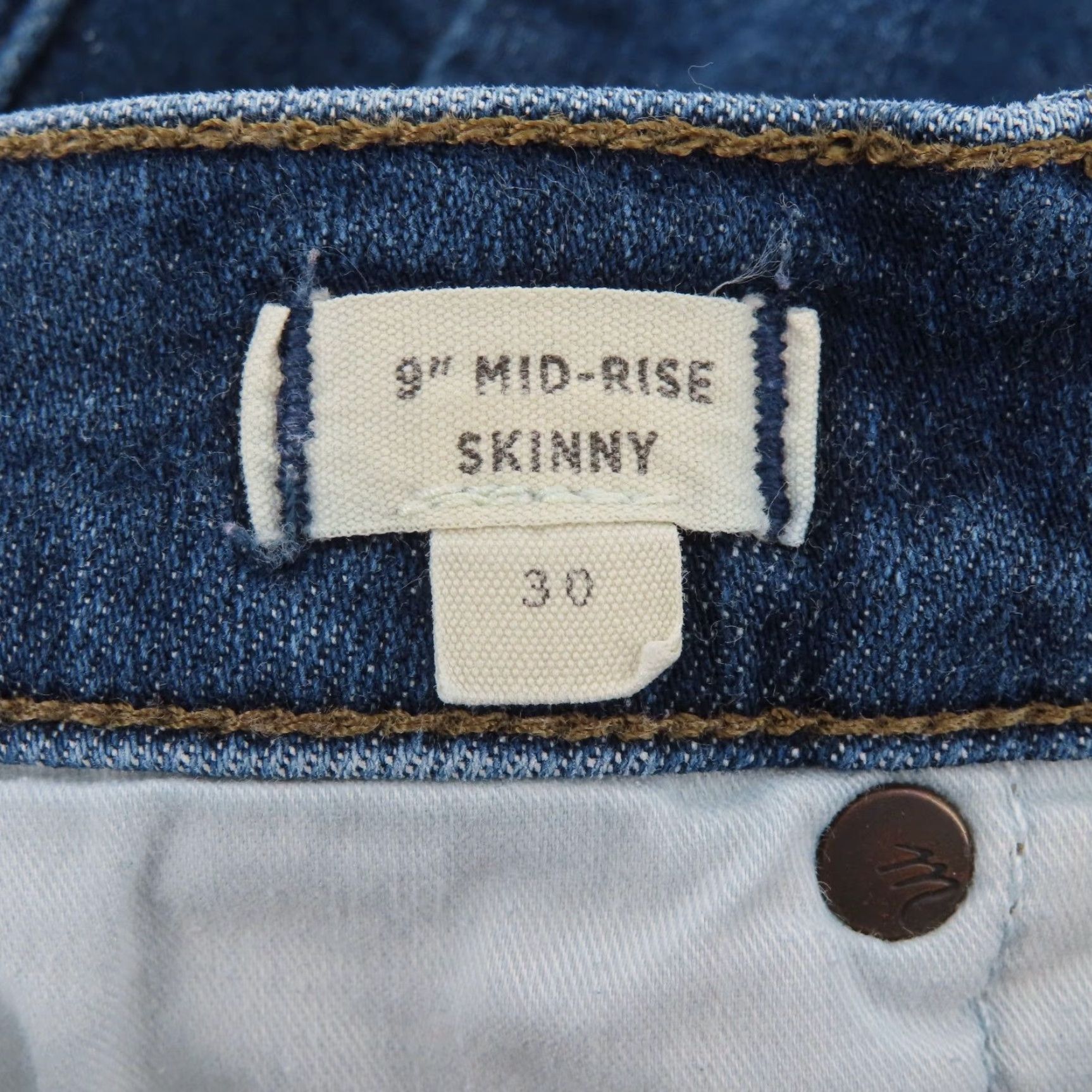 Madewell Madewell Jeans Denim 30 9in Mid Rise Skinny Dark Wash Blue Cotton Blend Women Regular Inseam 9" 27.5" Pocket 5-Pocket Size 30 Size 30" / US 8 / IT 44 - 7 Thumbnail