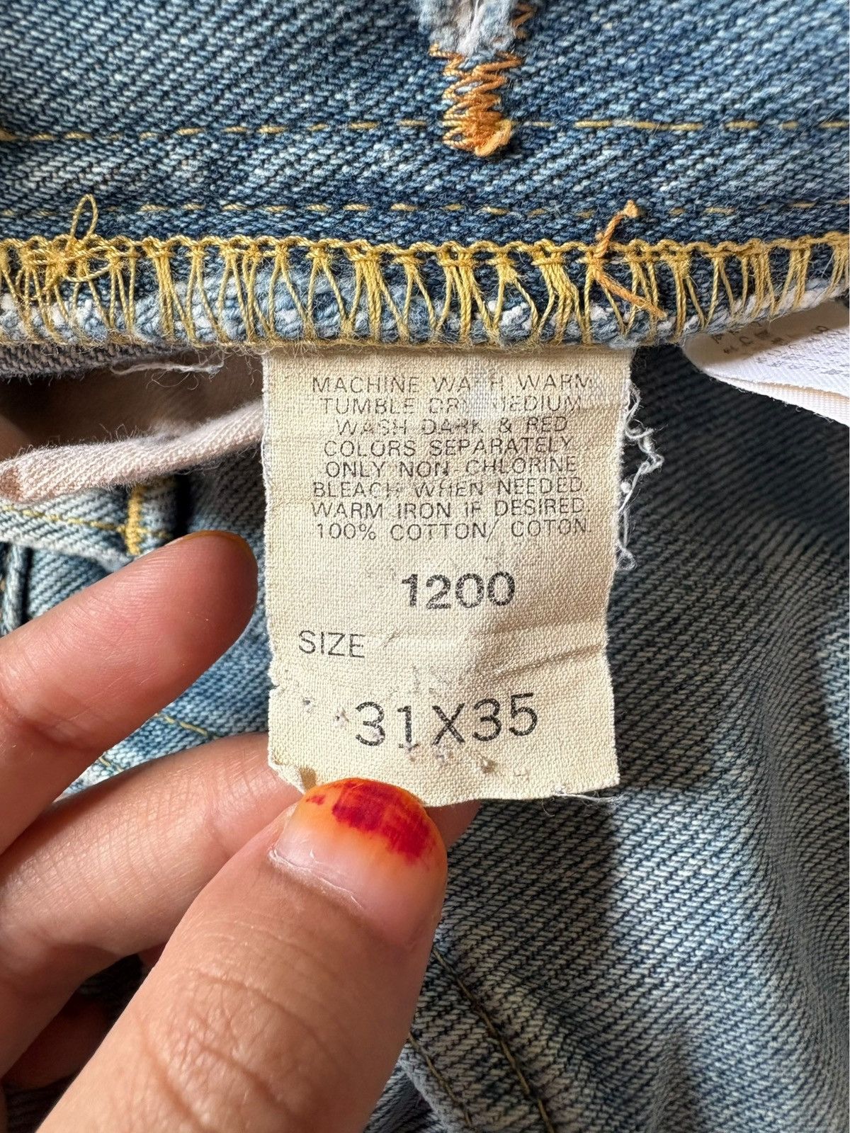 Lee Vintage Lee Selvedge Mud Wash Distress Baggy Jeans Size US 31 - 9 Thumbnail