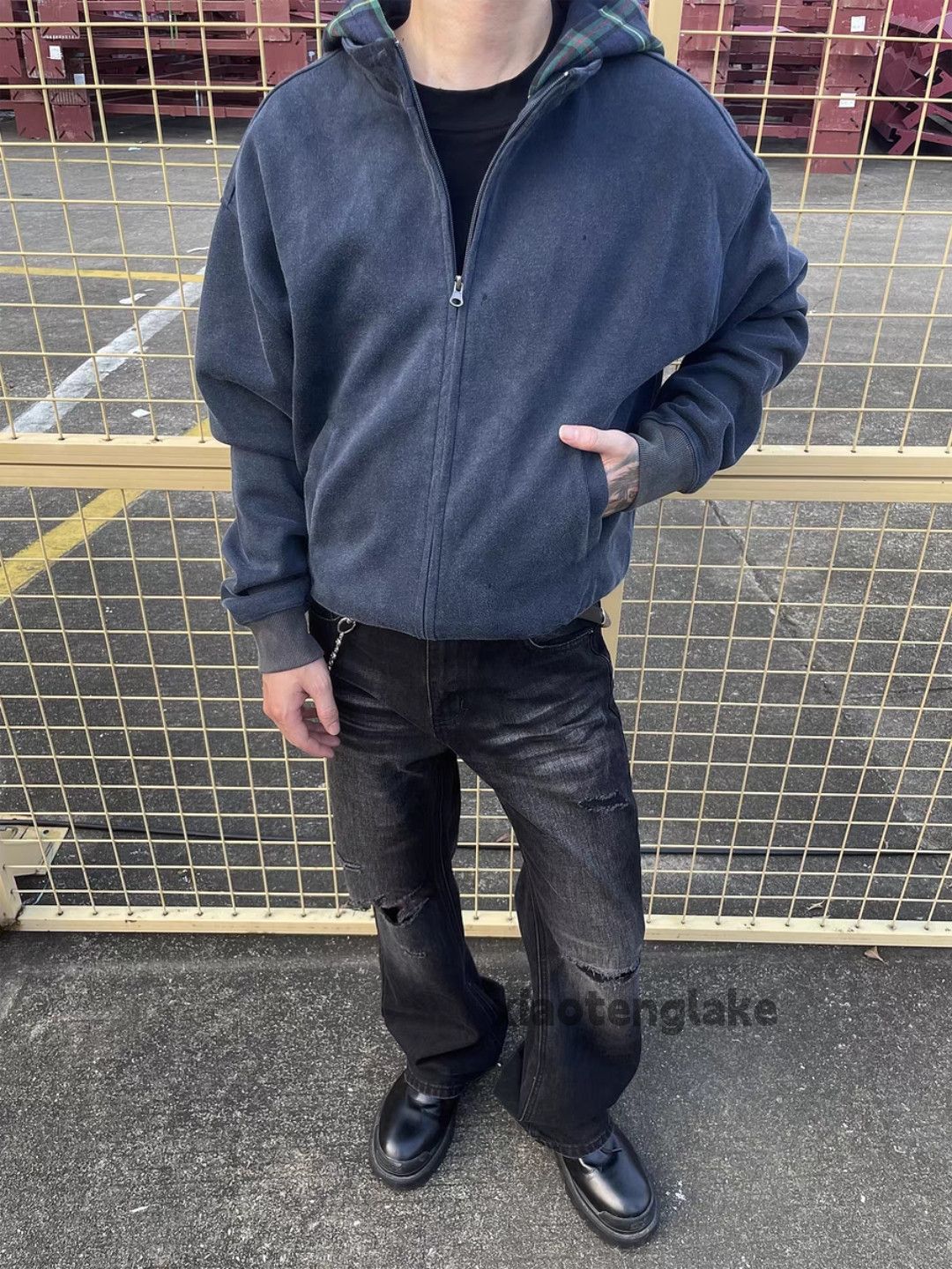 Jean × Vintage washed faded cleanfit yuppie bootcut damaged jeans Size US 32 / EU 48 - 6 Thumbnail