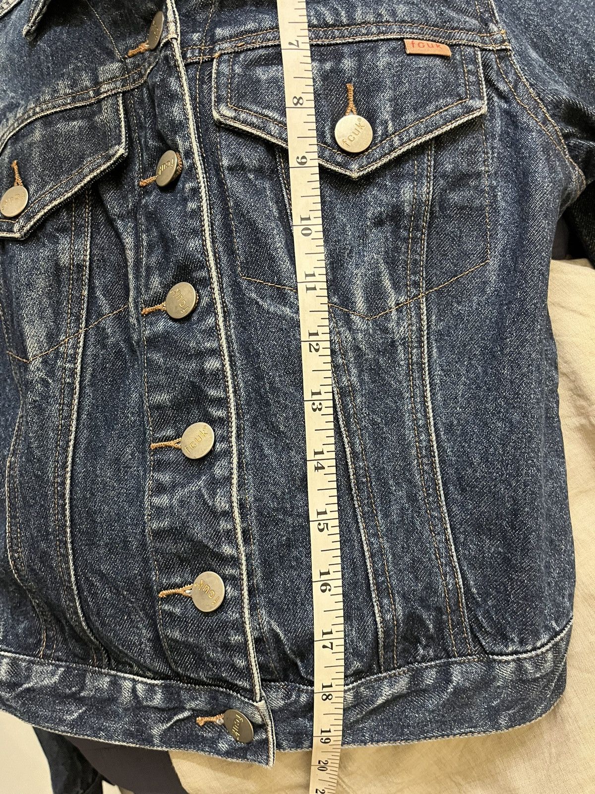 FCUK × French Connection FCUK Cropped Denim Jacket Size XS / US 0-2 / IT 36-38 - 18 Thumbnail