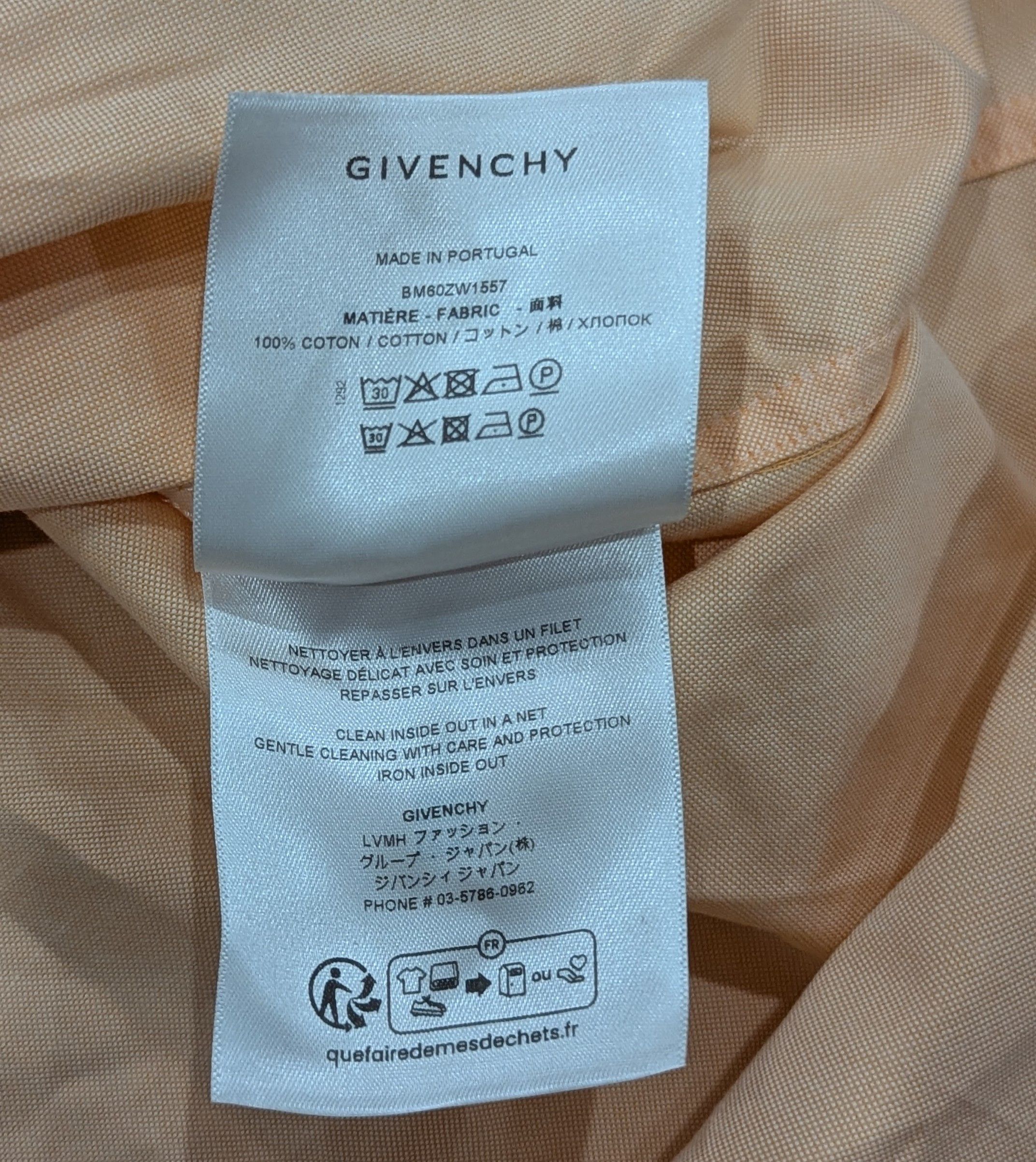 Givenchy GIVENCHY Cotton Button Up Shirt Powder 40 US 15.75 Size US M / EU 48-50 / 2 - 7 Thumbnail