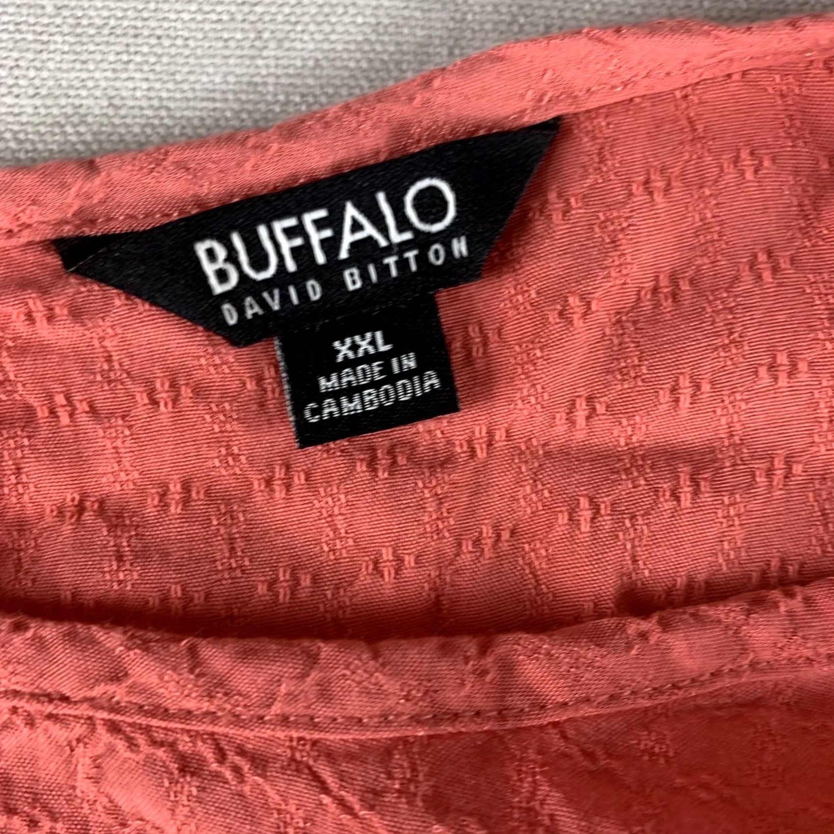Buffalo David Bitton BUFFALO DAVID BITTON Blouse Womens XXL Coral Viscose Pullover Tie Waist Short Sleeve Size XXL / US 16-18 / IT 52-54 - 2 Thumbnail