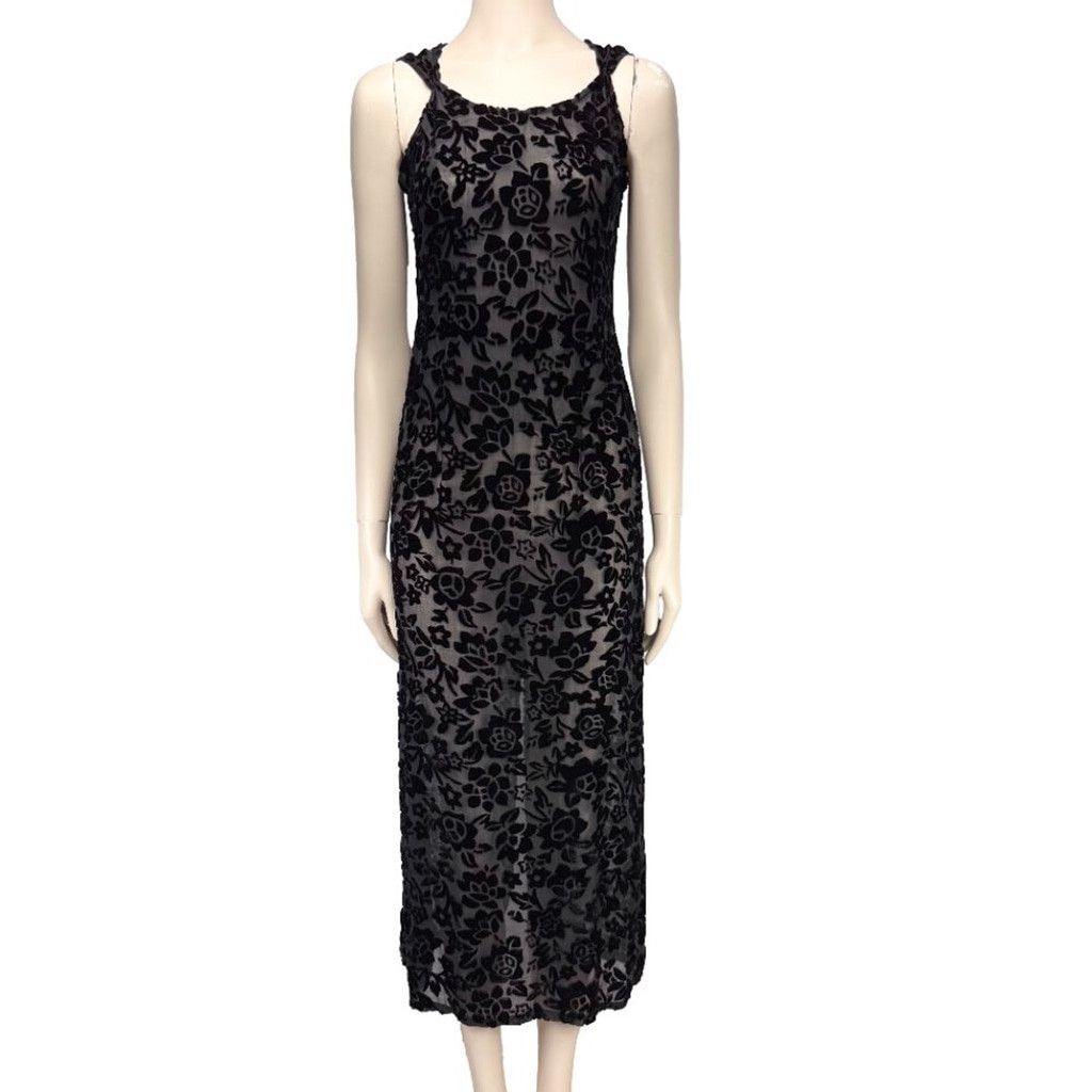 The Unbranded Brand VINTAGE Velvet Back Slit Sheat Fitted Long Dress sz S Ptp Size M / US 6-8 / IT 42-44 - 1 Thumbnail