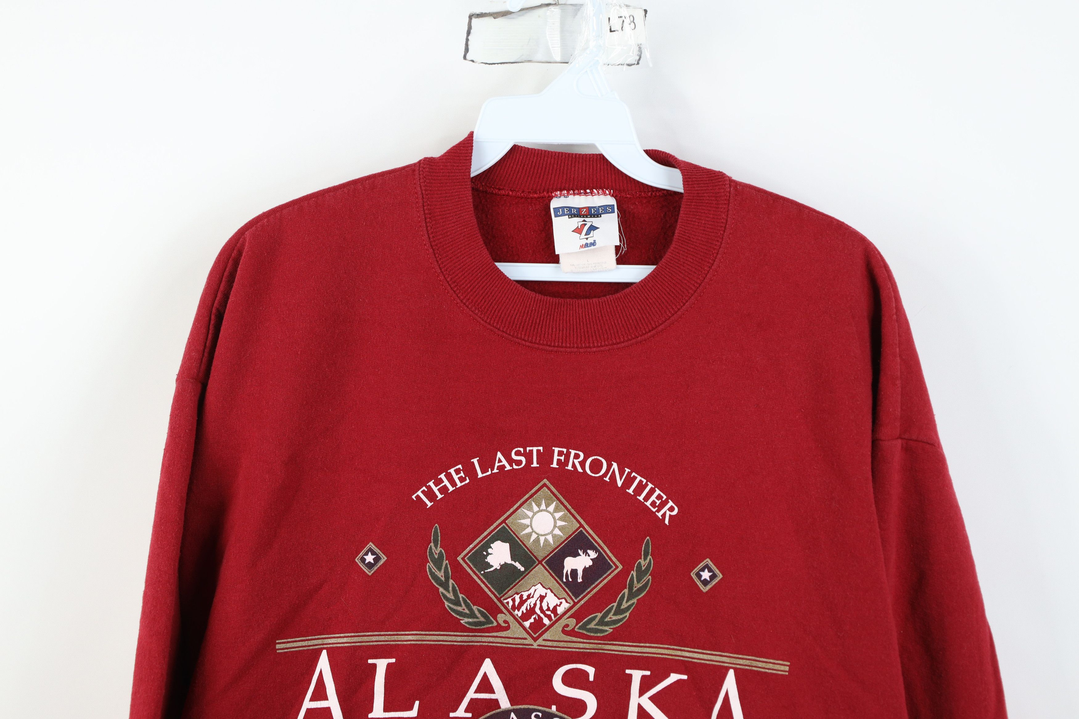 Vintage Vintage 90s Streetwear Alaska The Last Frontier Sweatshirt Size L / US 10 / IT 46 - 2 Thumbnail