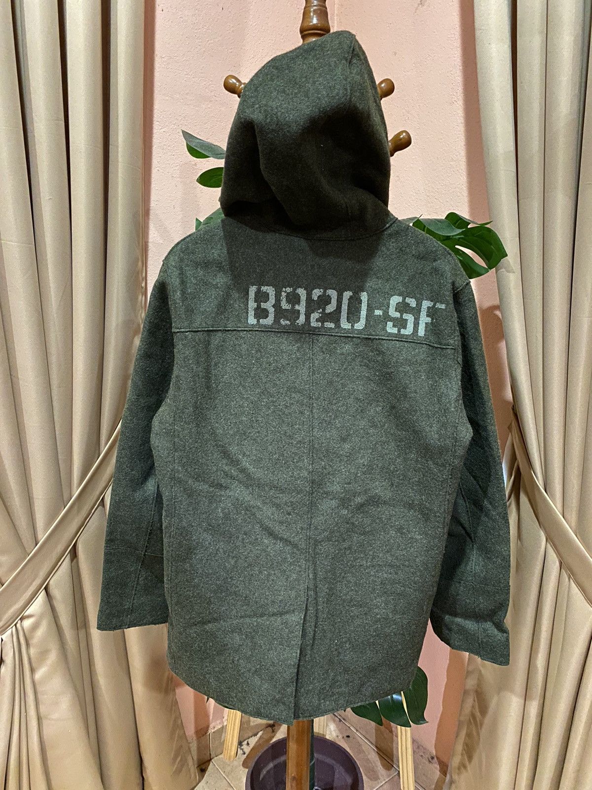 PPFM PPFM Avant-Garde Green Wool-Blend Hood Jacket Bold Graphics Size US S / EU 44-46 / 1 - 8 Thumbnail