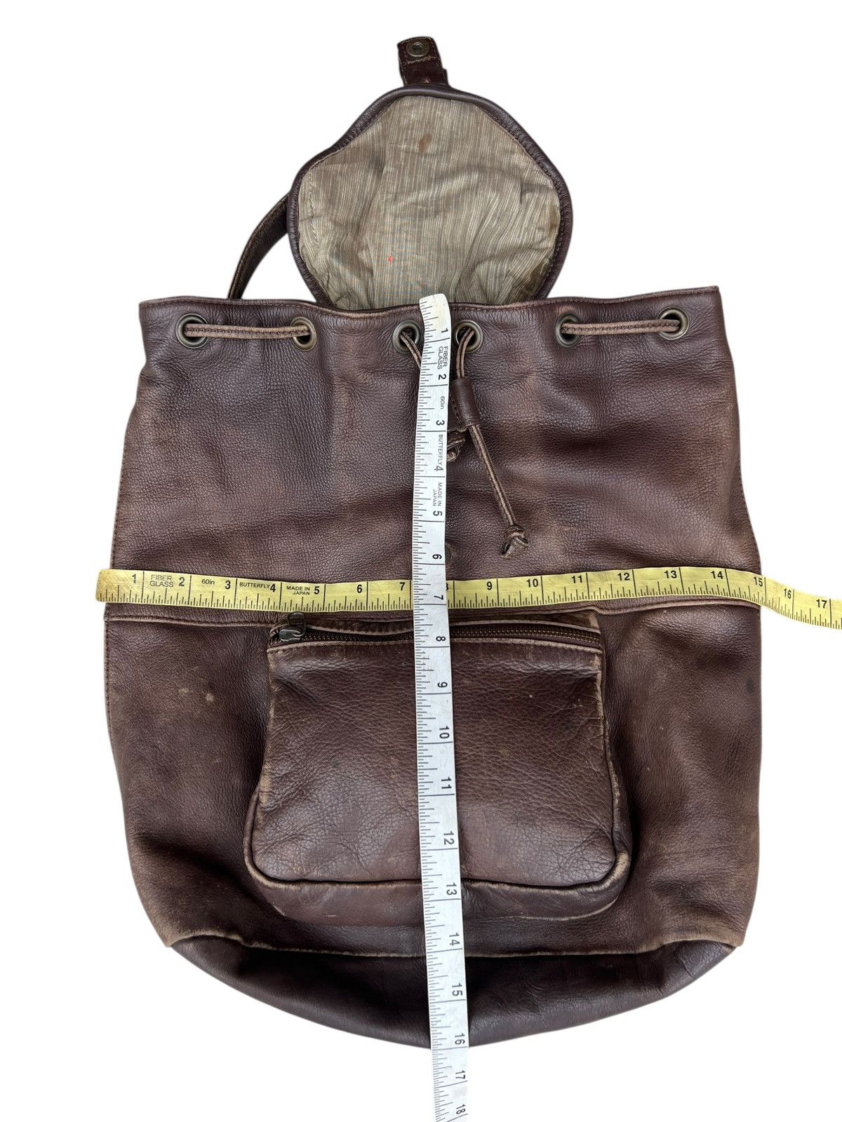 Leather Vintage DEAD HEAT Japan Patina Scratch Leather Backpack Bag Size ONE SIZE - 25 Thumbnail