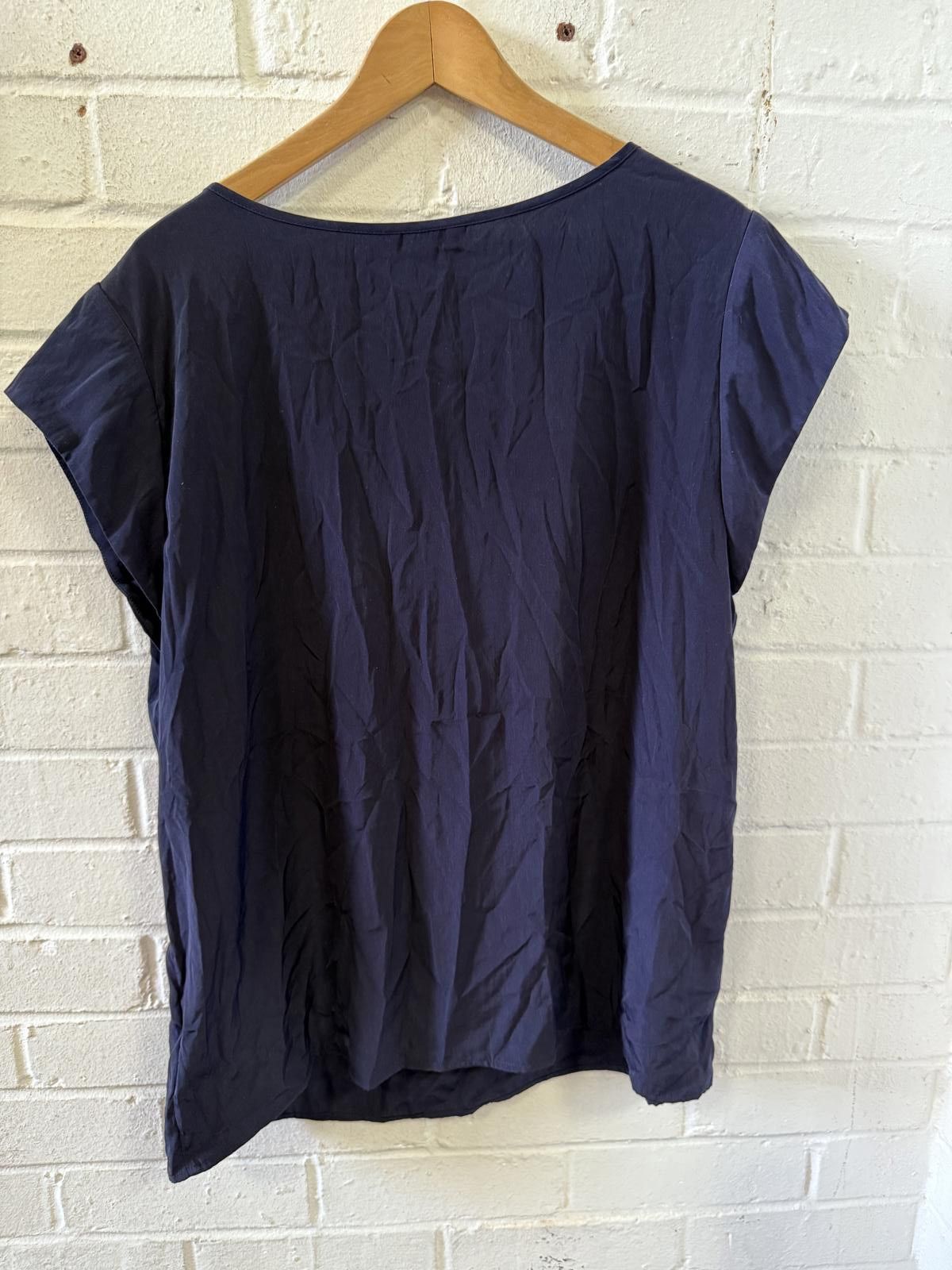 Mango Elegant Navy Blue Blouse by Mango Size XL / US 12-14 / IT 48-50 - 3 Thumbnail