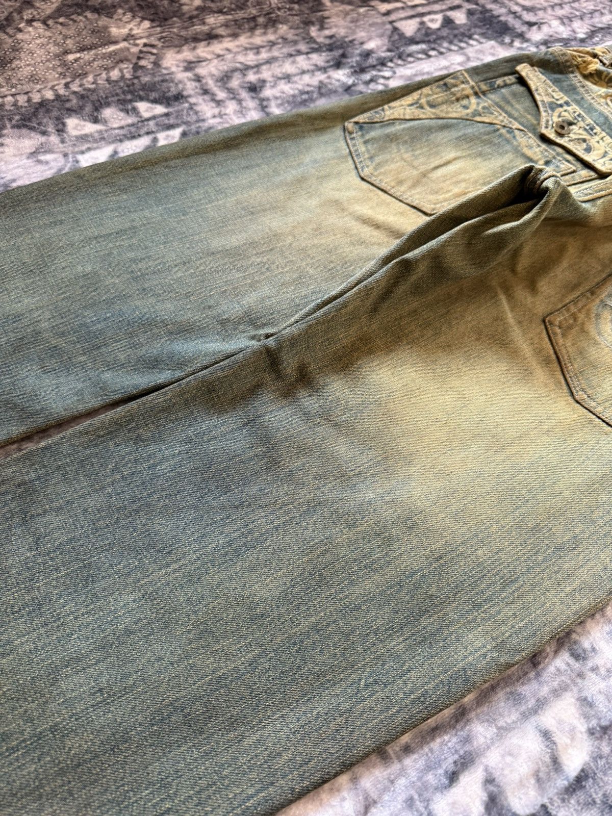 Blue Blue Japan × Japanese Brand × KOJIMA GENES Karakuri Japan Artisanal Double Pocket Mud Wash Baggy Jeans Size US 30 / EU 46 - 18 Thumbnail