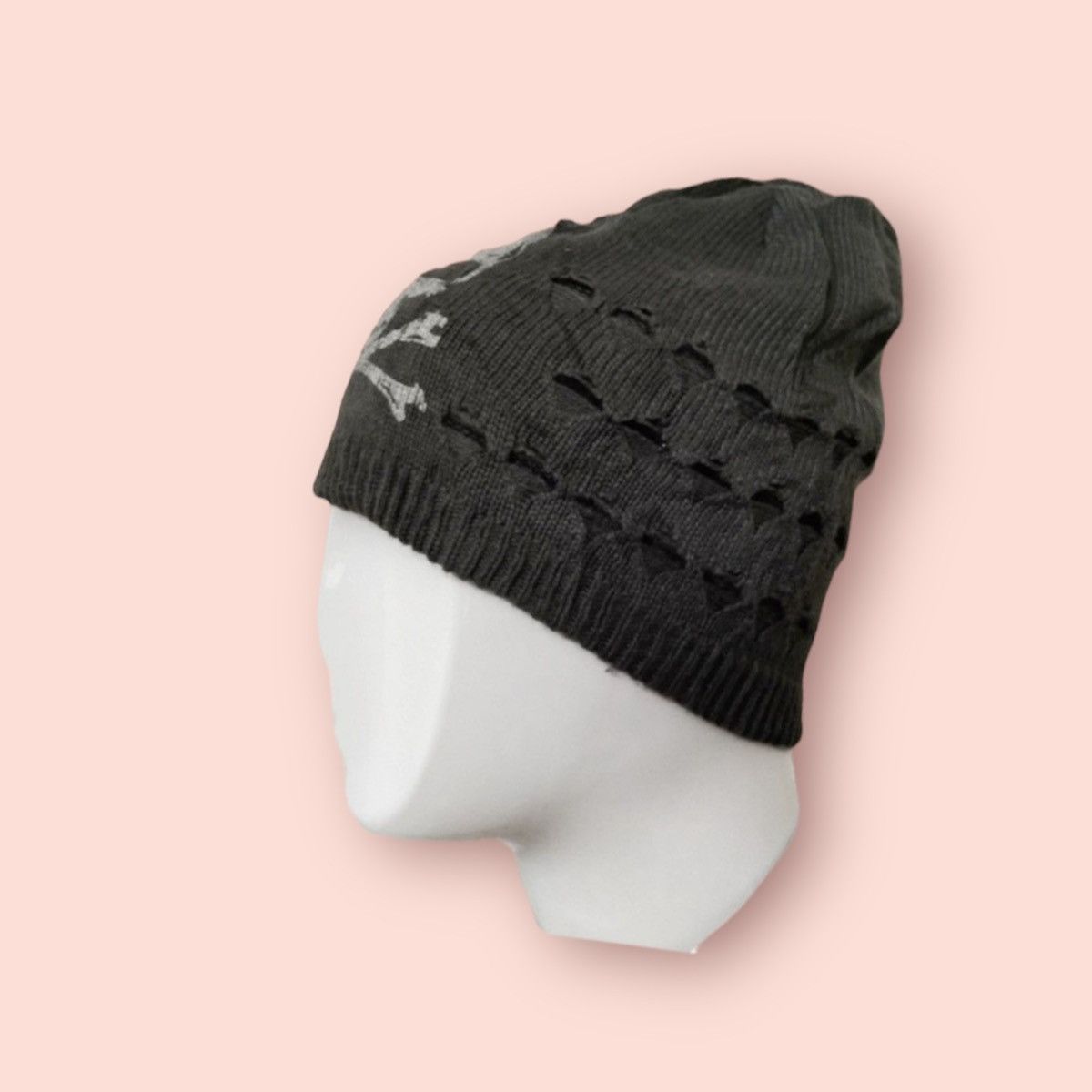 Other SKULL PUNK BONDAGE REVERSIBLE STRIPED DISTRESSED BEANIE Size ONE SIZE - 5 Thumbnail