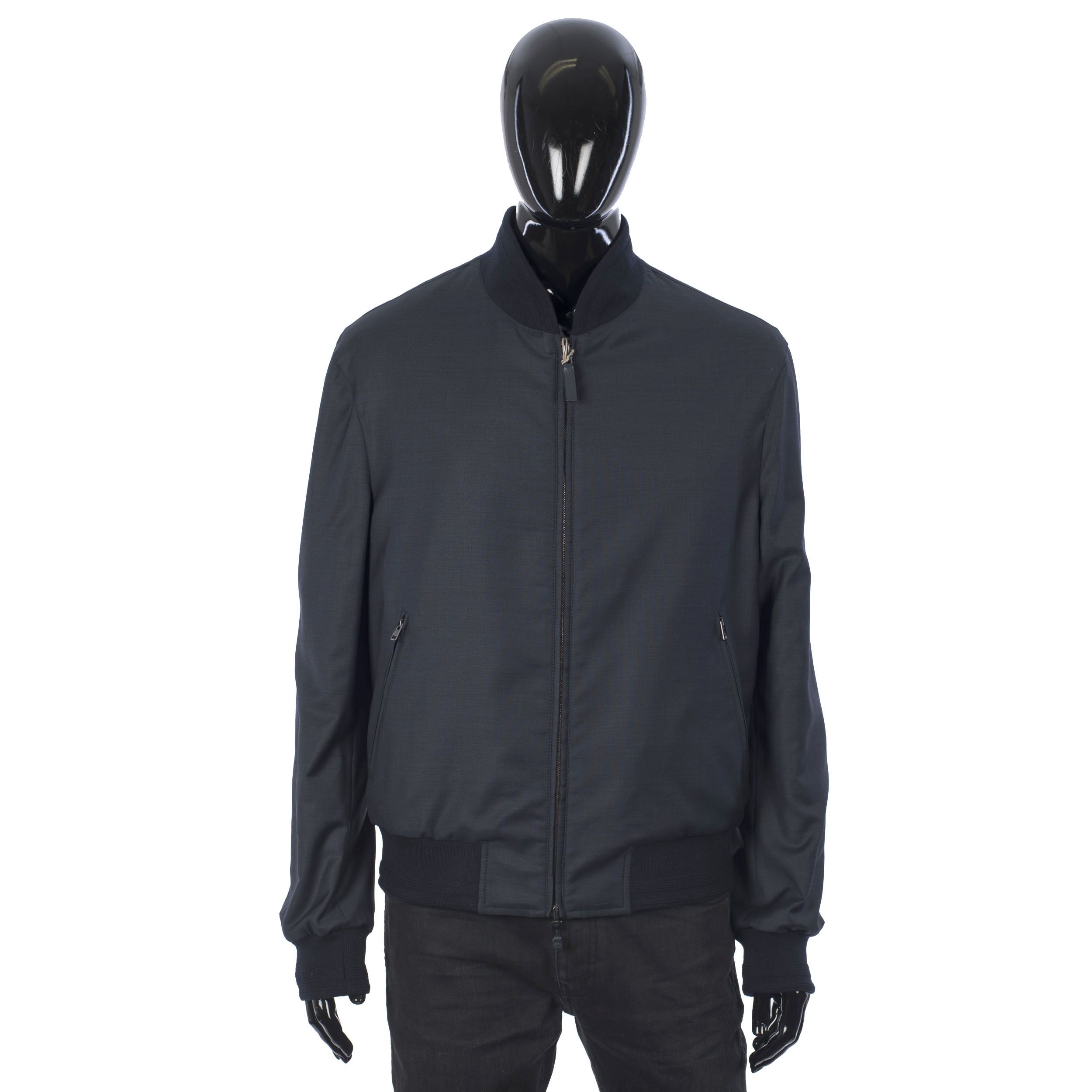 Brioni Reversible Blouson Jacket In Navy Blue Virgin Wool & Nylon Size US M / EU 48-50 / 2 - 3 Thumbnail