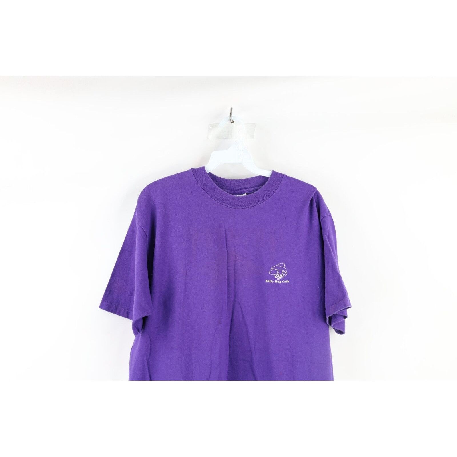 Vintage Vintage 80s Salty Dog Cafe Distressed Spell Out T-Shirt Size US XL / EU 56 / 4 - 2 Thumbnail