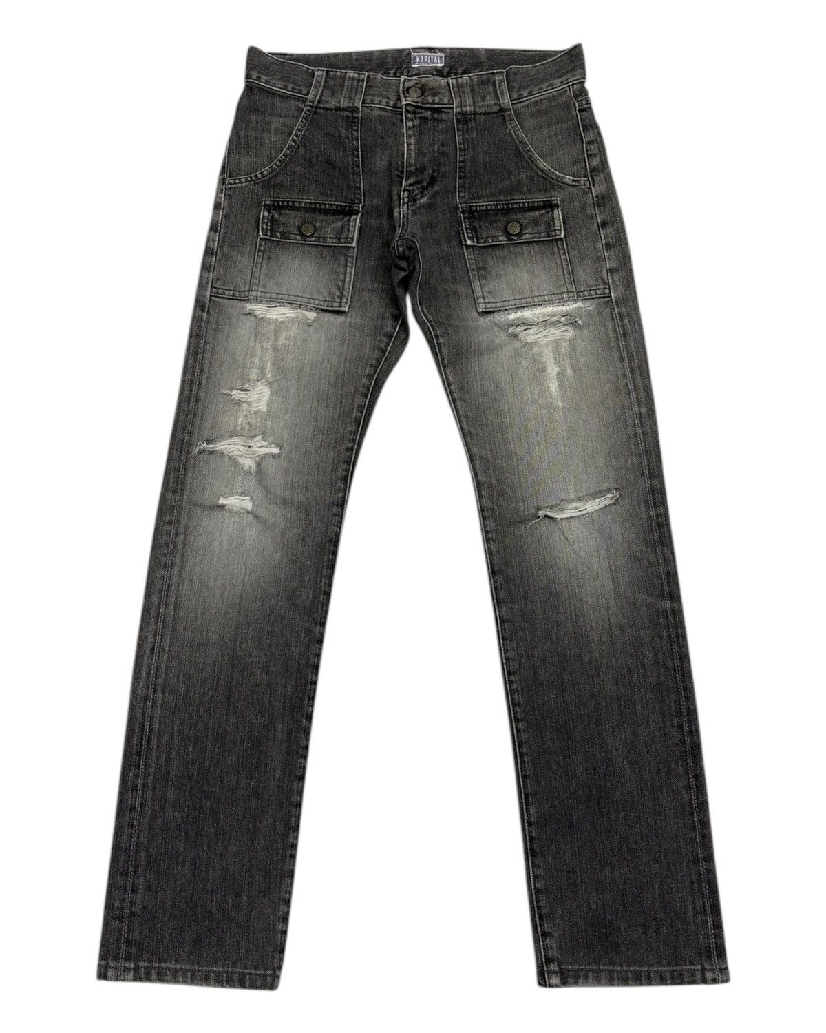 Kapital Kountry KAPITAL SLIM FIT DISTRESSED BUSH JEANS Size US 30 / EU 46 - 5 Thumbnail