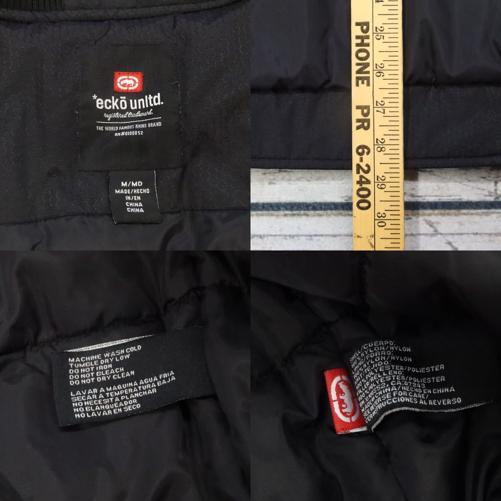 Ecko Unltd. VINTAGE Ecko Unltd Bomber Jacket Mens M Black Size US M / EU 48-50 / 2 - 8 Thumbnail