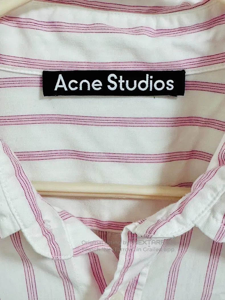 Acne Studios Acne Studios Pink and White Striped Long Sleeve Shirt Size S / US 4 / IT 40 - 2 Thumbnail