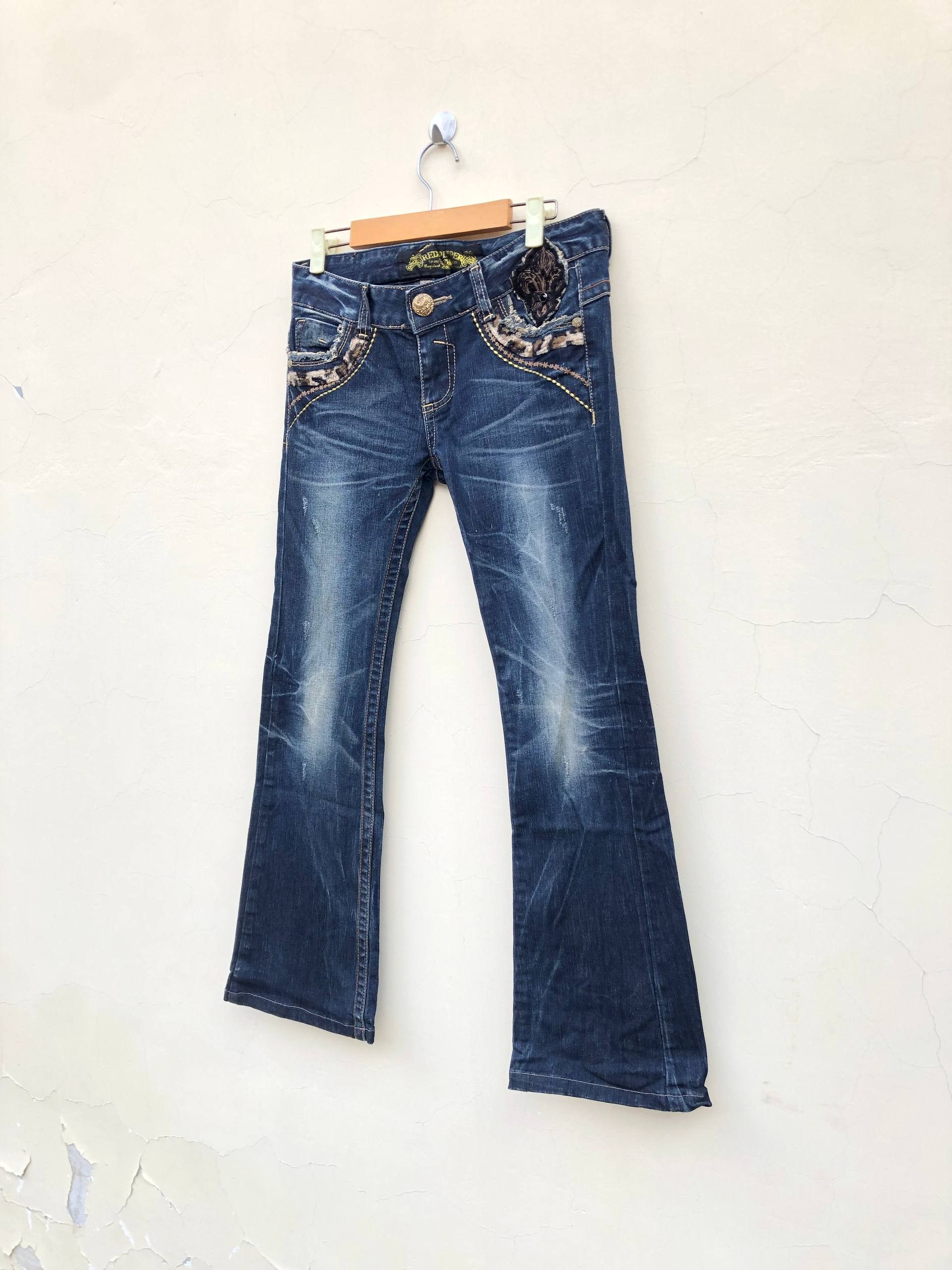 If Six Was Nine 2000s Fading Bootcut Flared Vkei Y2k Japanese Archive Size US 28 / EU 44 - 6 Thumbnail