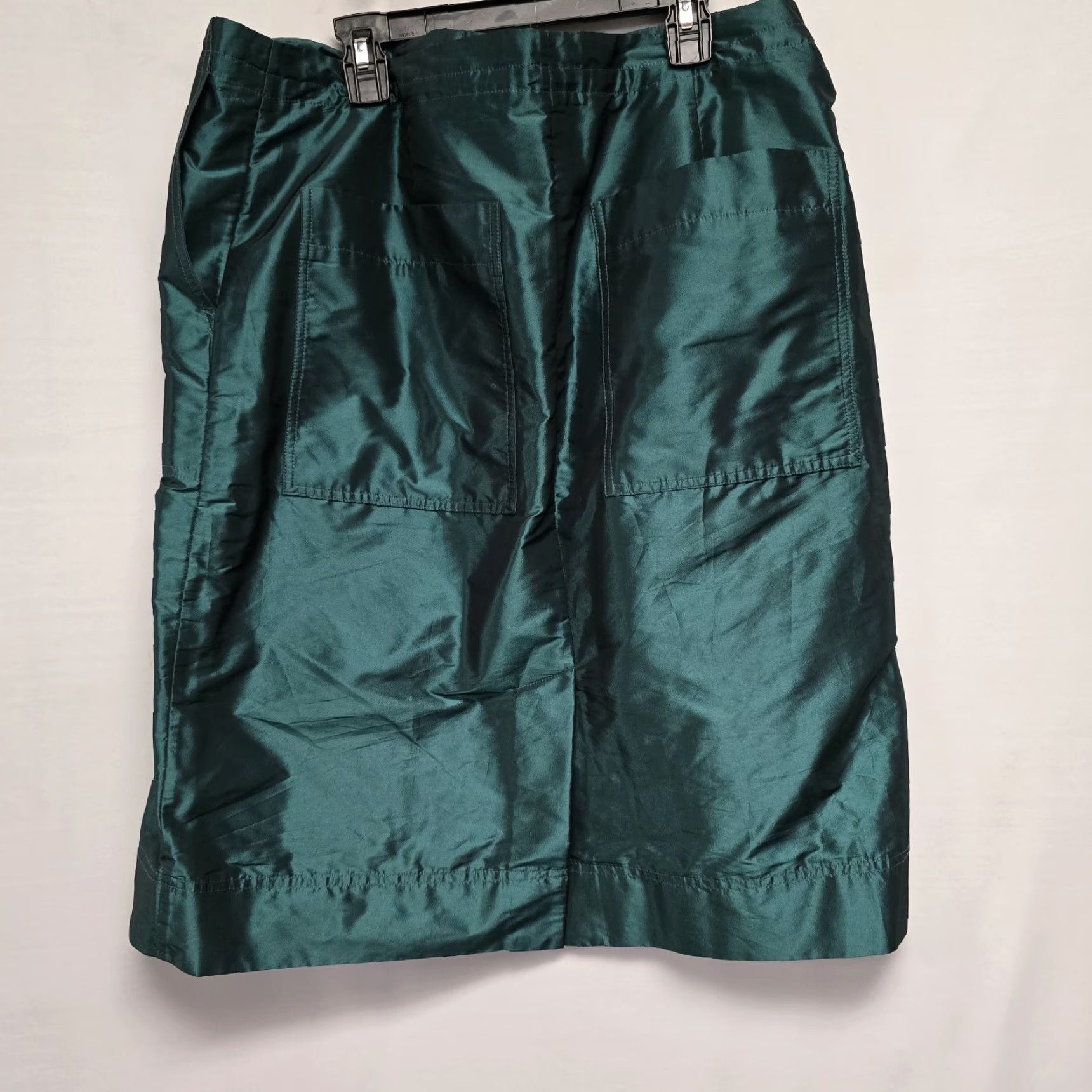 Tibi VINTAGE Tibi Skirt Cargo Skirt Taffeta Penna Dark Blue/Green Sz. 12 Y2K 2000's Women Knee Length Pencil Straight Drawstring Casual Modern Size 26" / US 2 / IT 38 - 3 Thumbnail