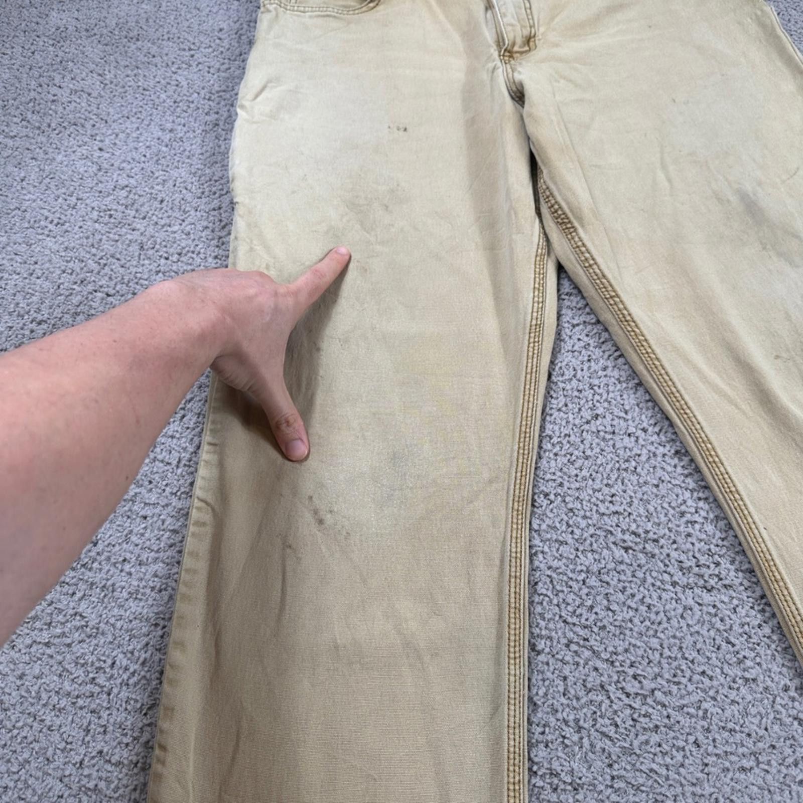Carhartt Carhartt Mens Relaxed Fit Tan Canvas Work Pants 34x30 Size US 34 / EU 50 - 7 Thumbnail