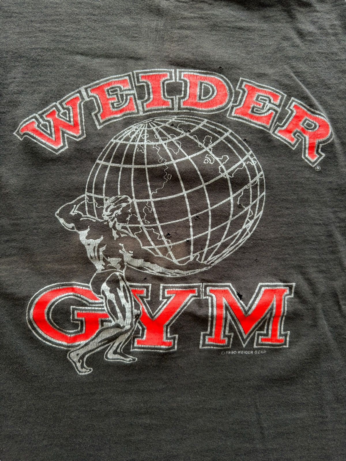 Vintage *RARE* VINTAGE 1990 WEIDER GEAR GYM FADED TEE BODYBUILDING Size US XL / EU 56 / 4 - 8 Thumbnail